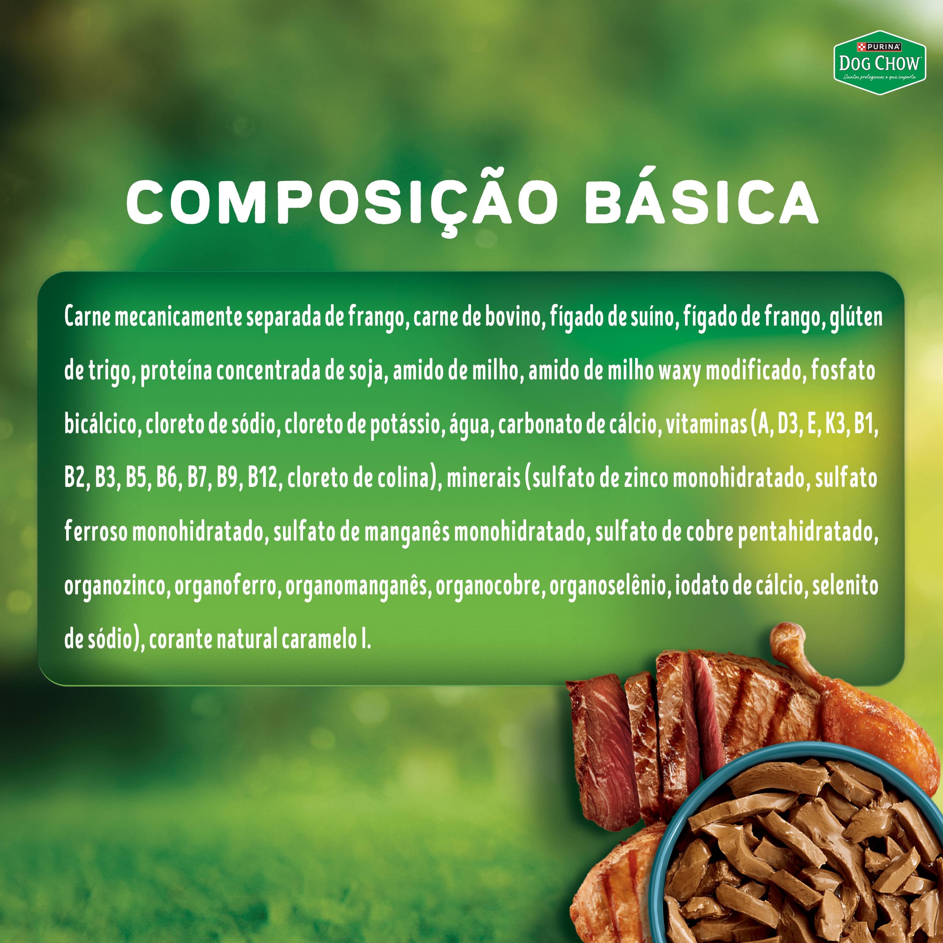 Dog Chow Ração úmida para cães adultos alta proteína carne porco e frango 85g