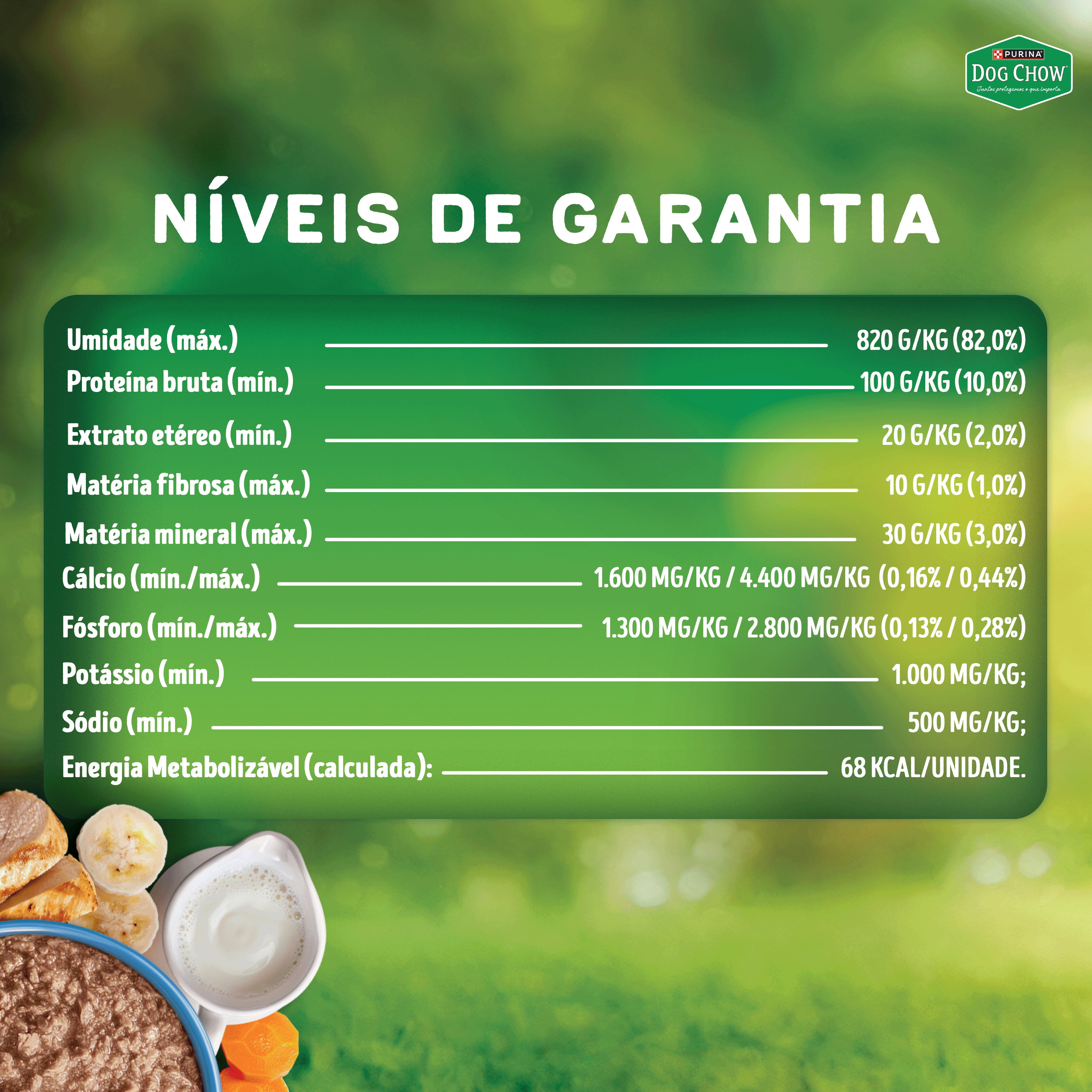 Dog Chow sachê ração úmida para filhotes papinha frango cenoura banana leite 85g