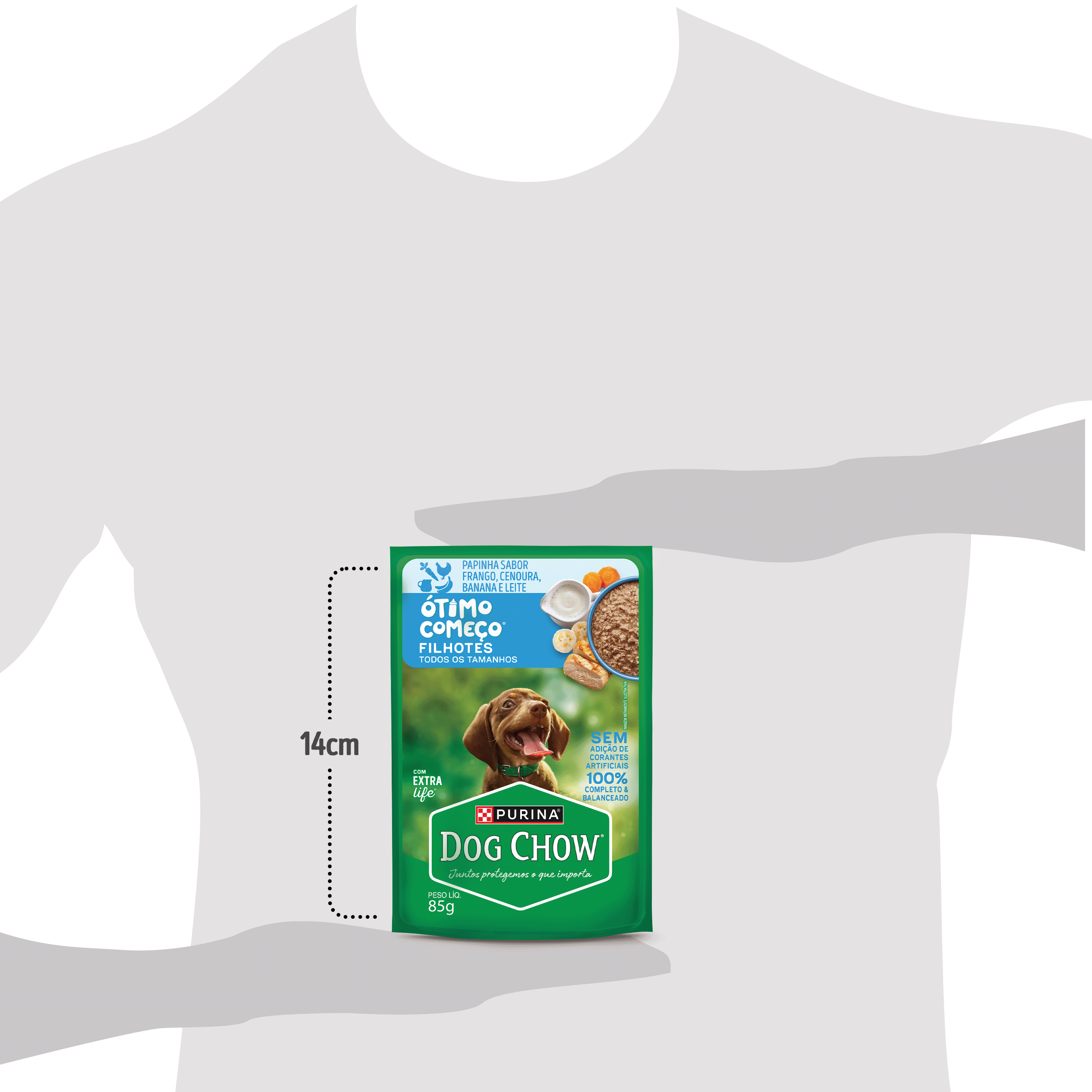 Dog Chow sachê ração úmida para filhotes papinha frango cenoura banana leite 85g