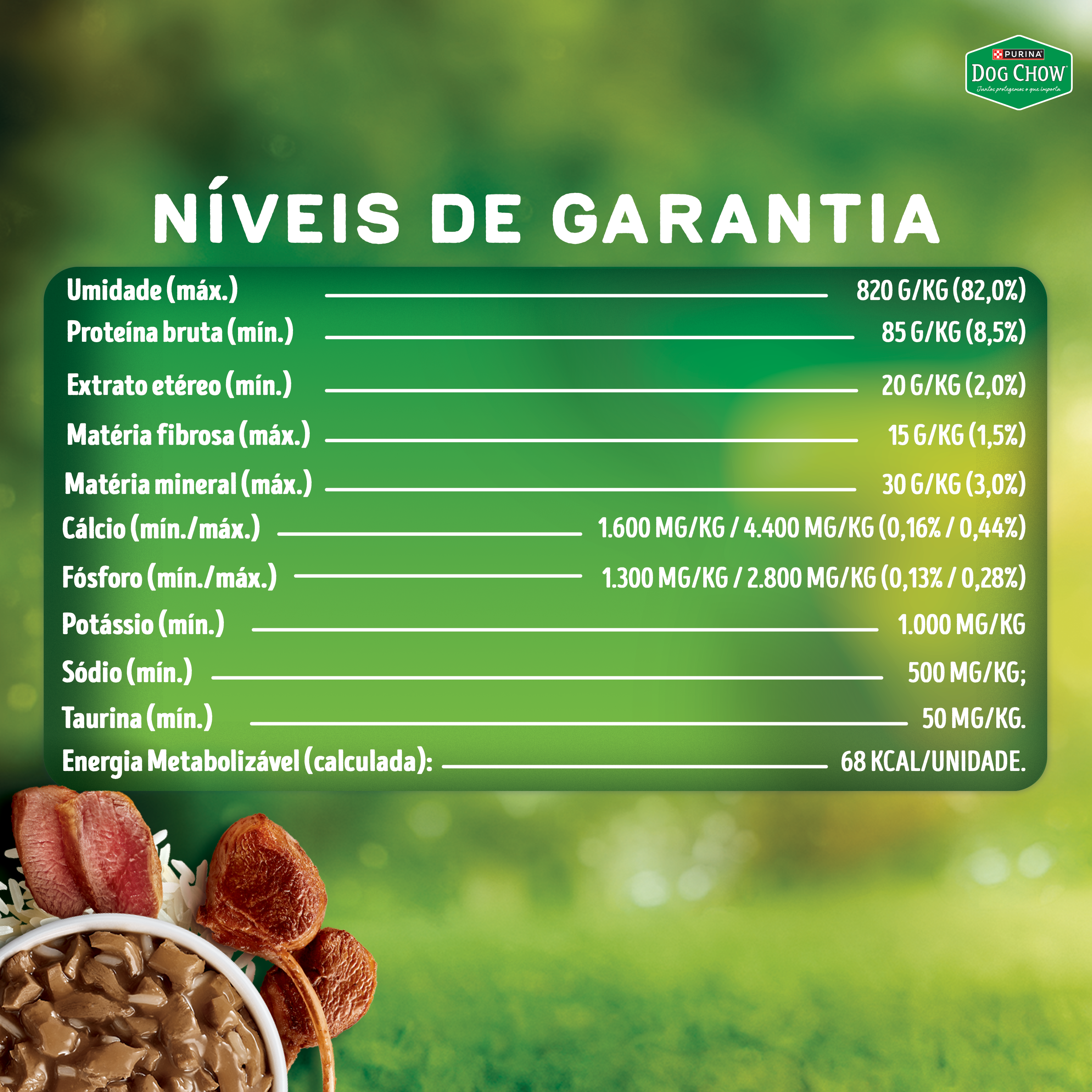 Dog Chow sachê ração úmida para cães adulto sabor cordeiro com arroz 85g