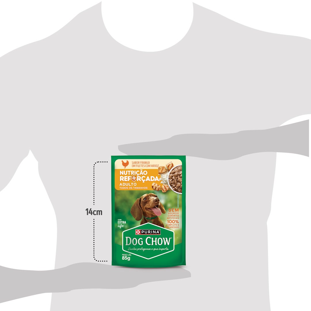 Dog Chow sachê ração úmida para cães adulto sabor frango com arroz 85g