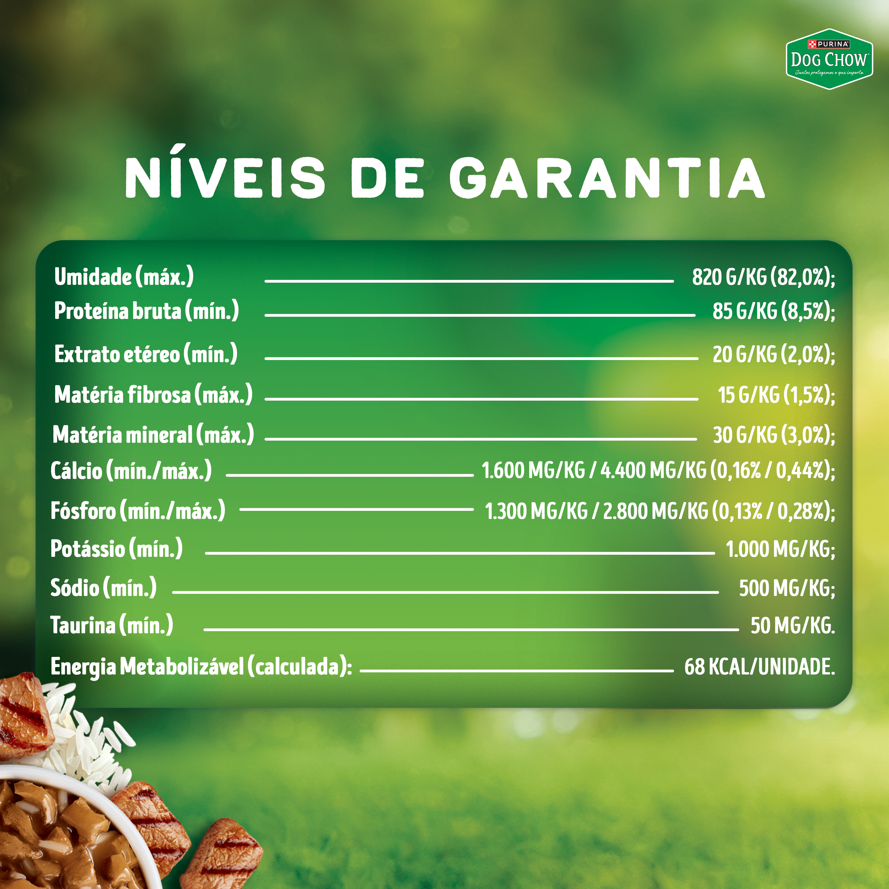 Dog Chow sachê ração úmida para cães adulto sabor carne com arroz 85g