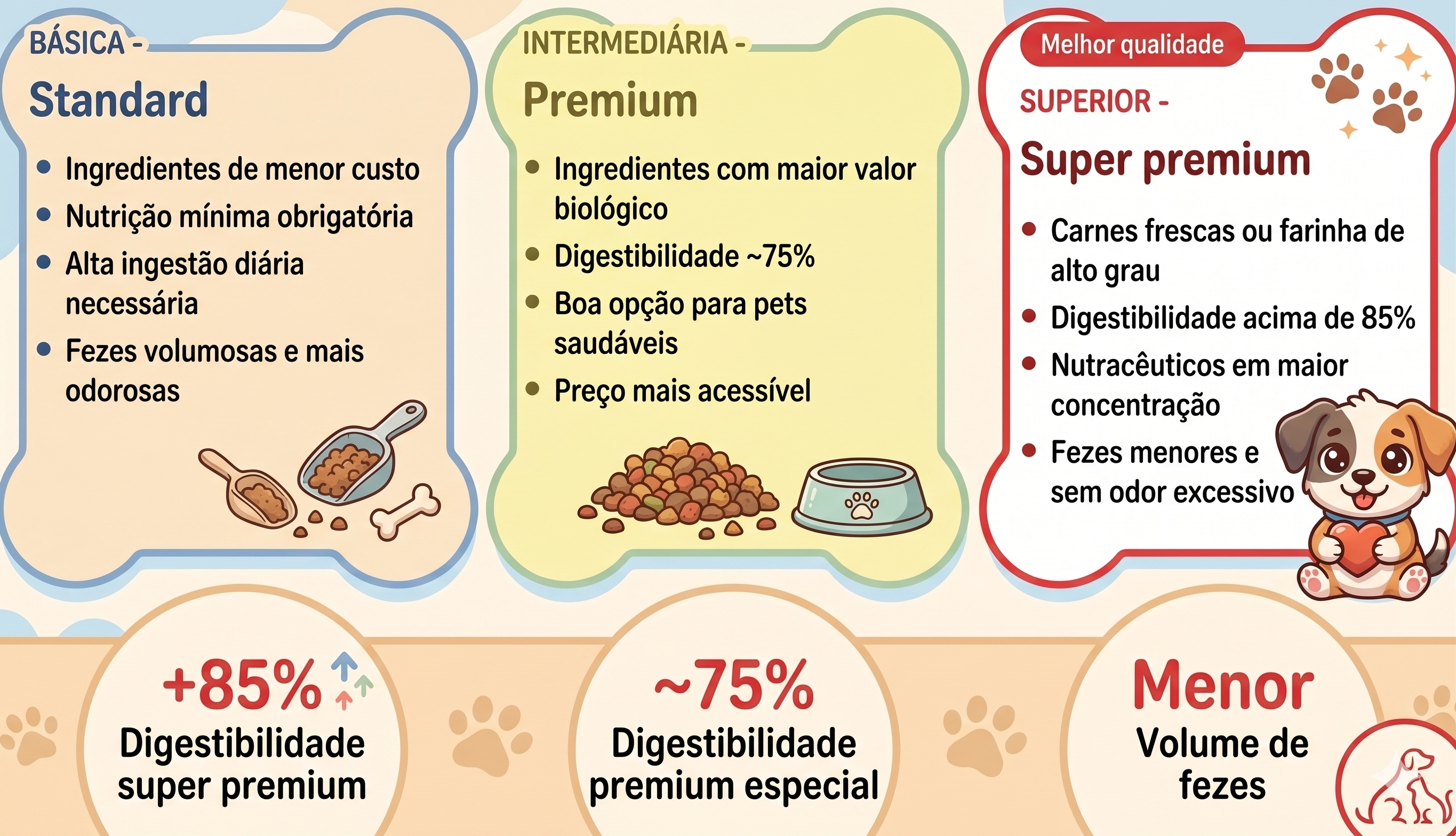 Ração super premium para pet. Conteúdo