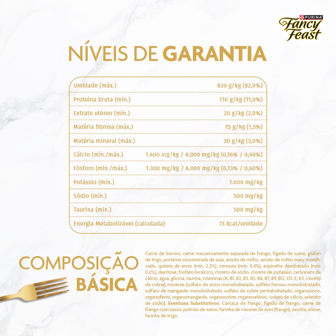Sachê de ração úmida para gatos Fancy Feast Supremó sabor carne em risoto com vegetais