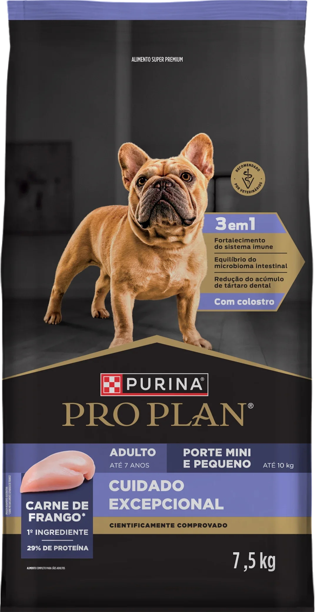 Alimento para cães adultos de porte mini e pequeno Pro Plan Cuidado Excepcional com frango