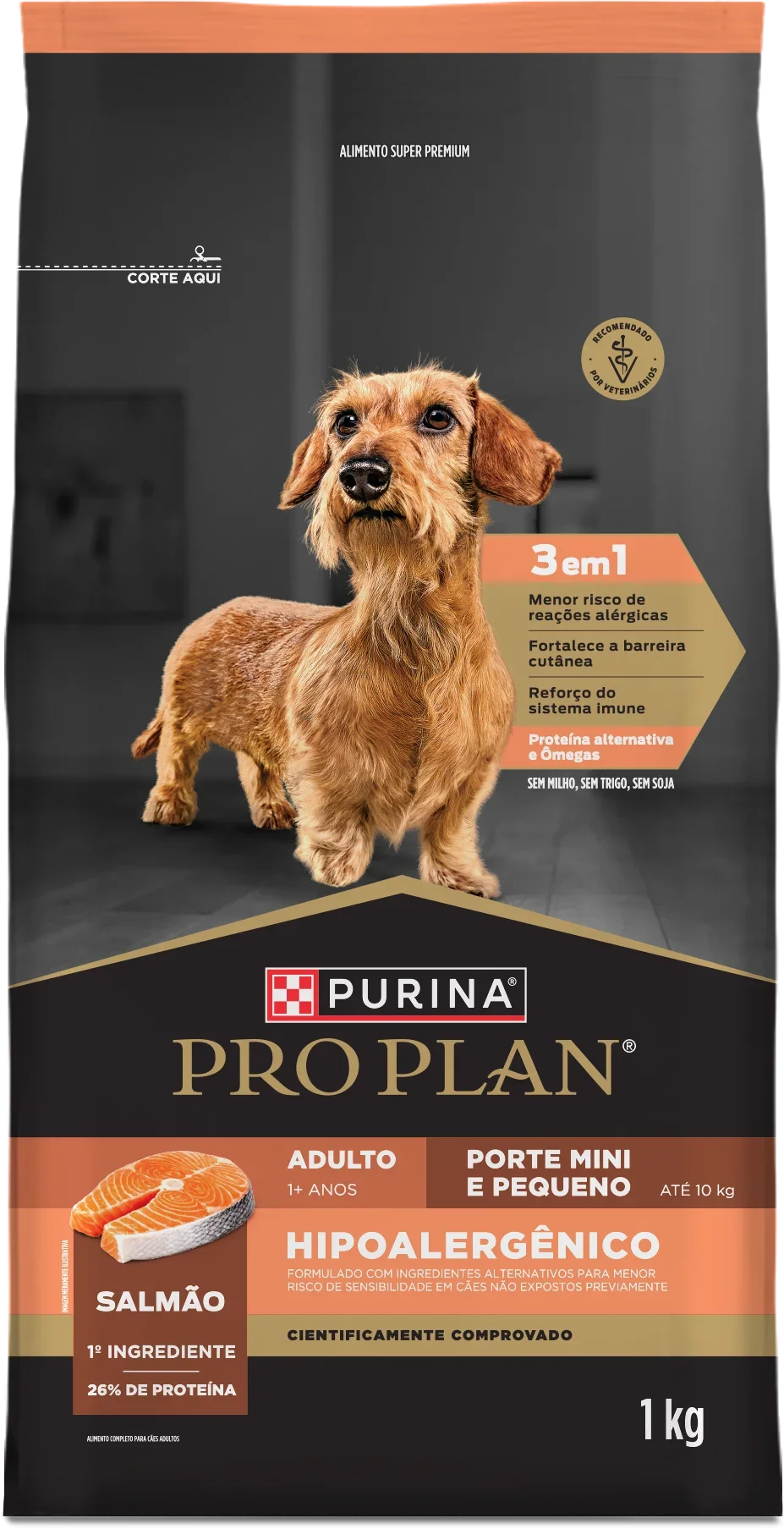 Ração Purina Pro Plan hipoalergênica para cães adultos de porte mini e pequeno com salmão