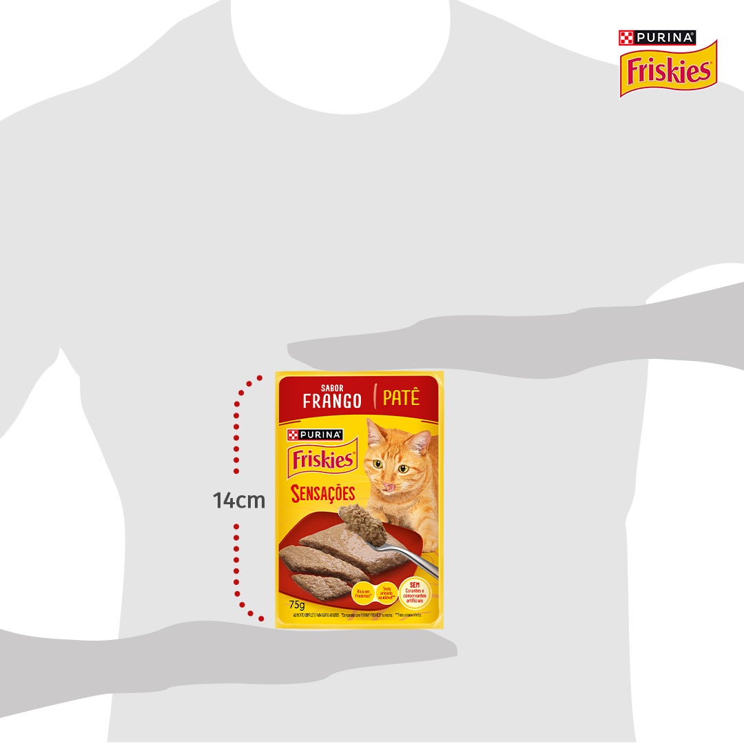 Ração úmida para gatos adultos Friskies® Patê Sensações sabor Frango