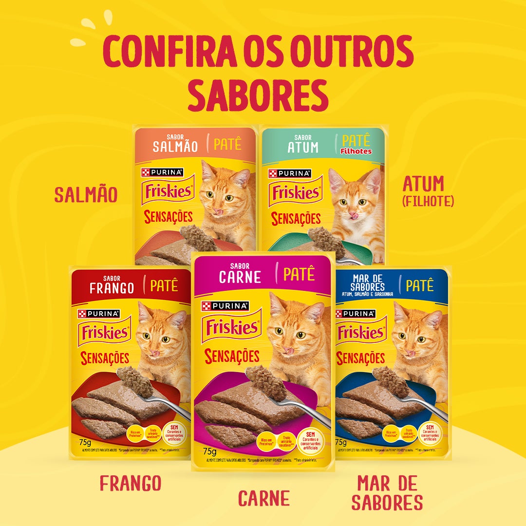 Ração úmida para gatos adultos Friskies® Patê Sensações sabor Atum