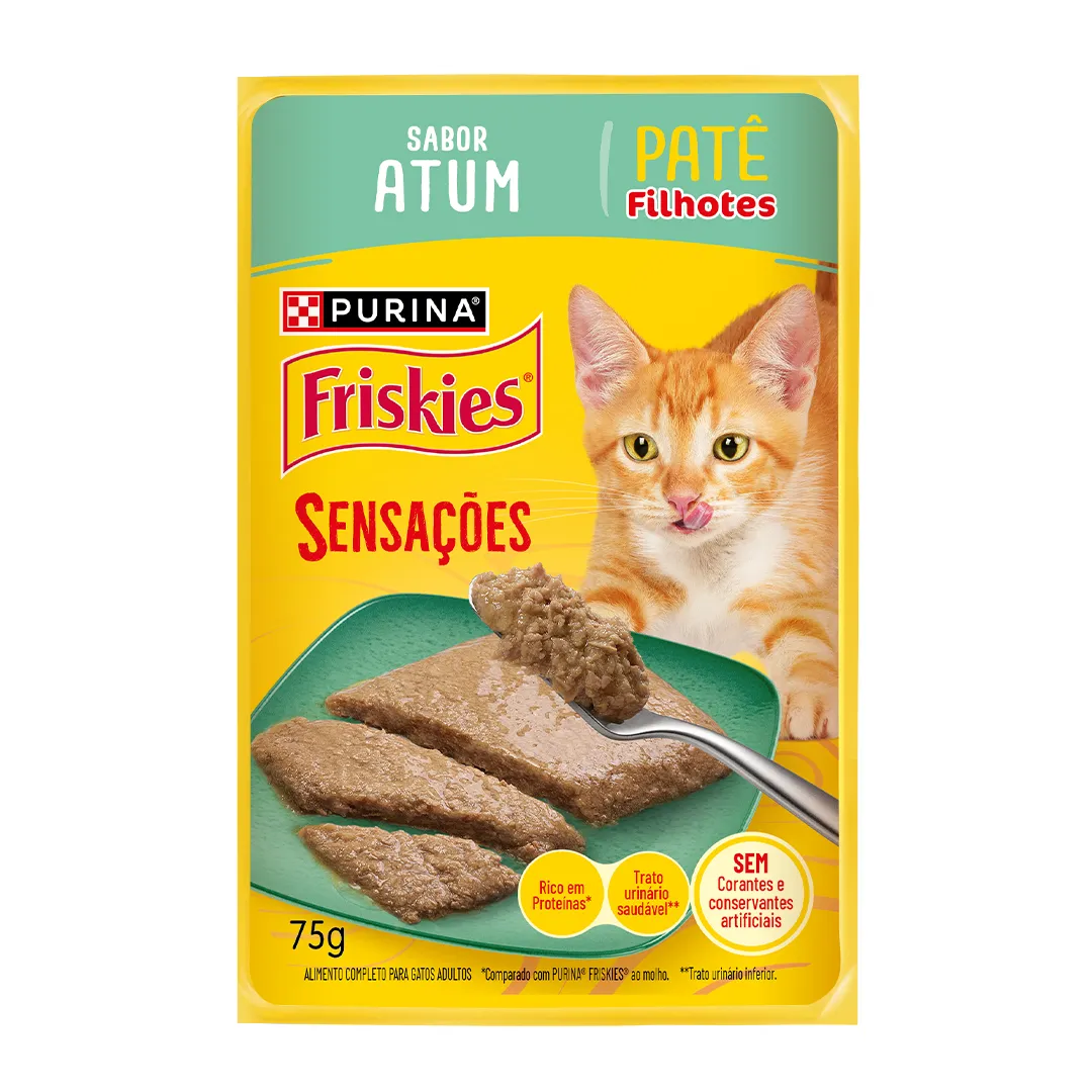 Ração úmida para gatos filhotes Friskies® Patê Sensações sabor Atum