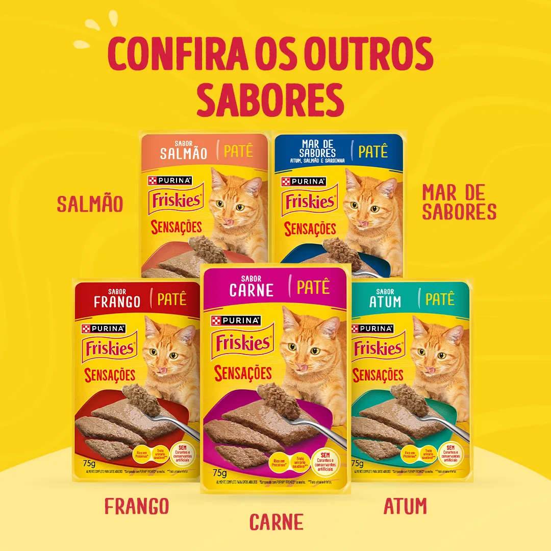Ração úmida para gatos filhotes Friskies® Patê Sensações sabor Atum