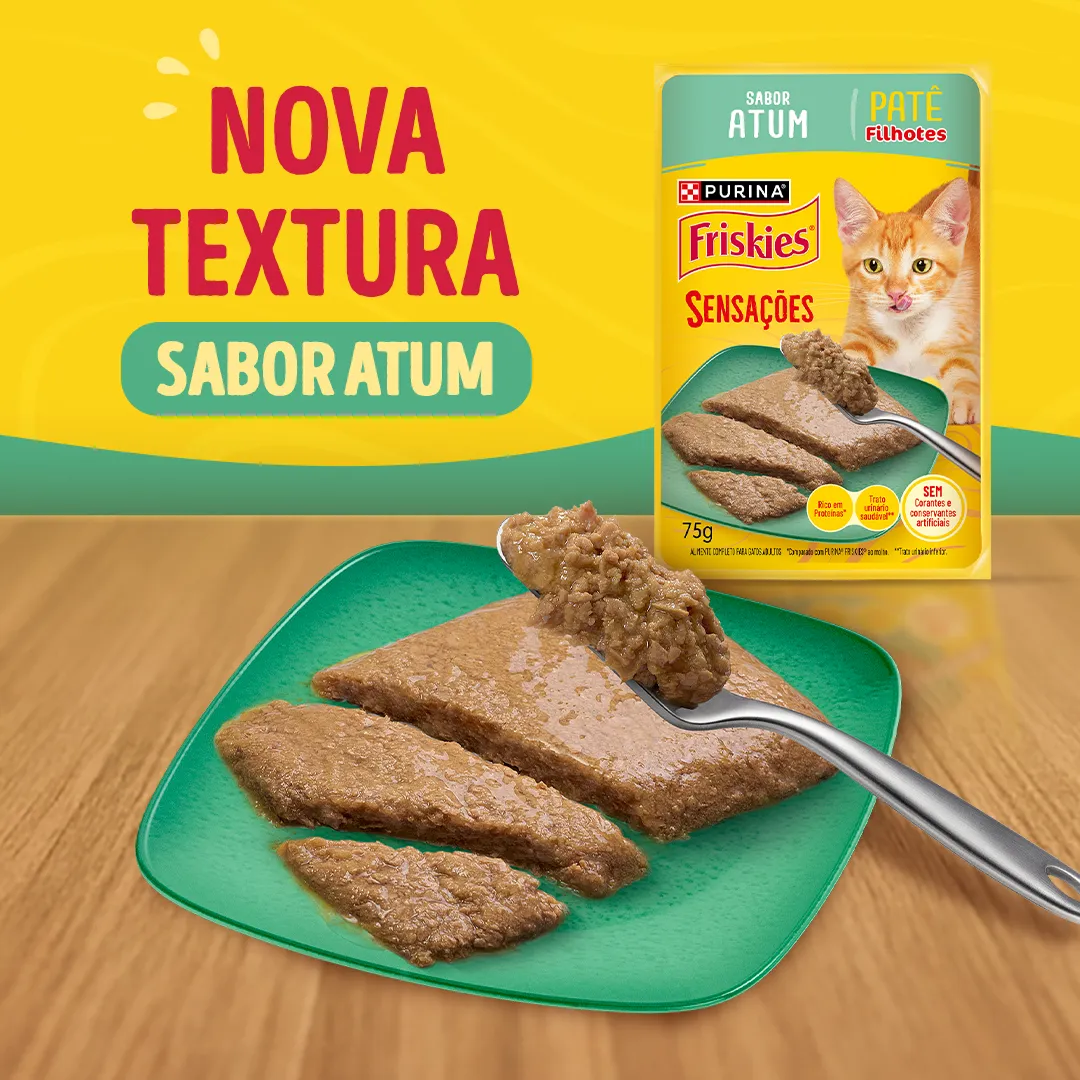 Ração úmida para gatos filhotes Friskies® Patê Sensações sabor Atum