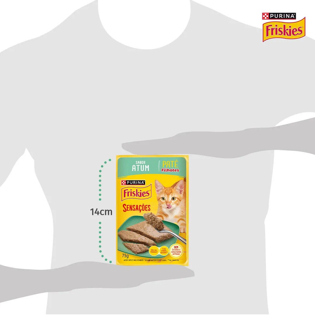 Ração úmida para gatos filhotes Friskies® Patê Sensações sabor Atum