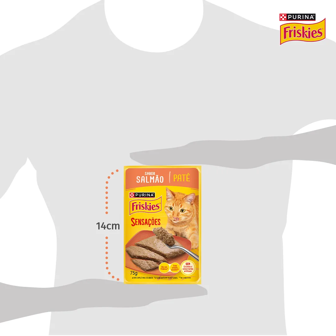 Ração úmida para gatos adultos Friskies® Patê Sensações sabor Salmão