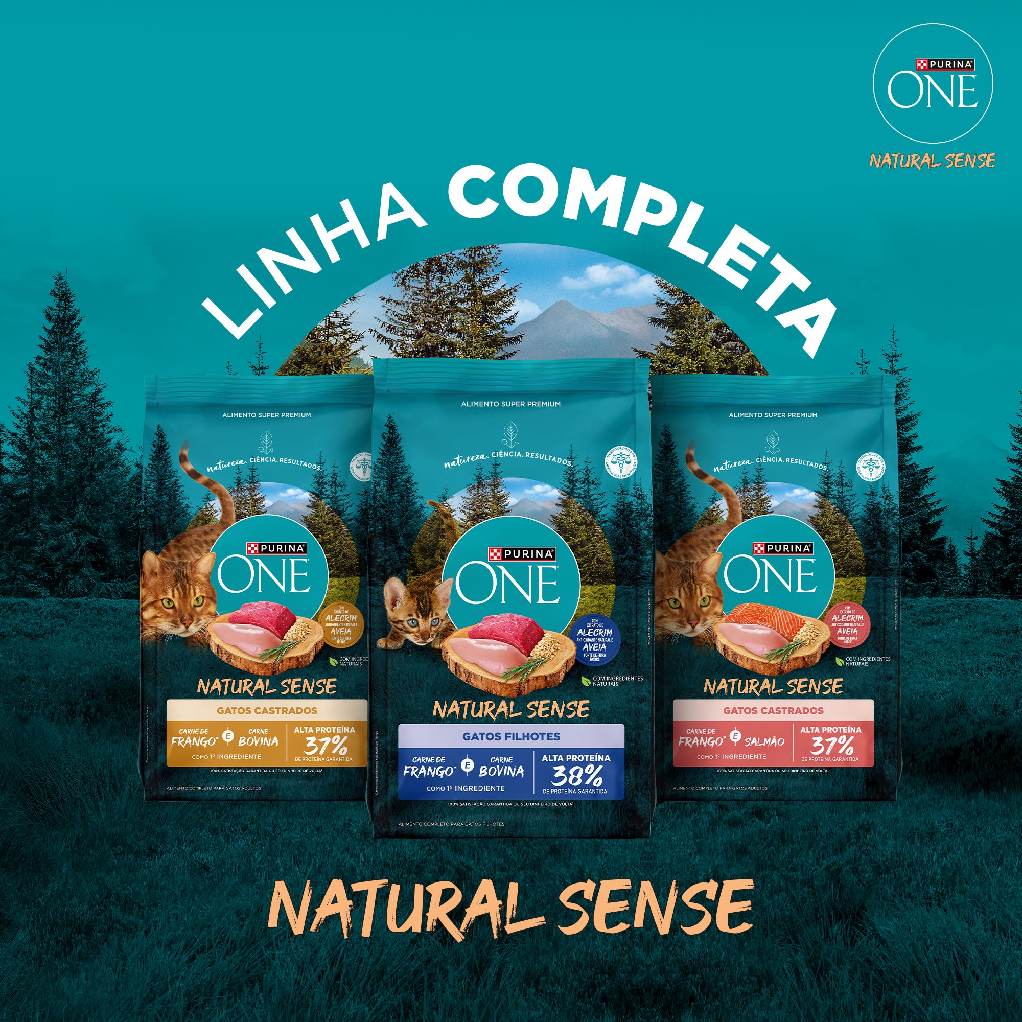Purina One ração para gatos adultos castrados com frango e salmáo