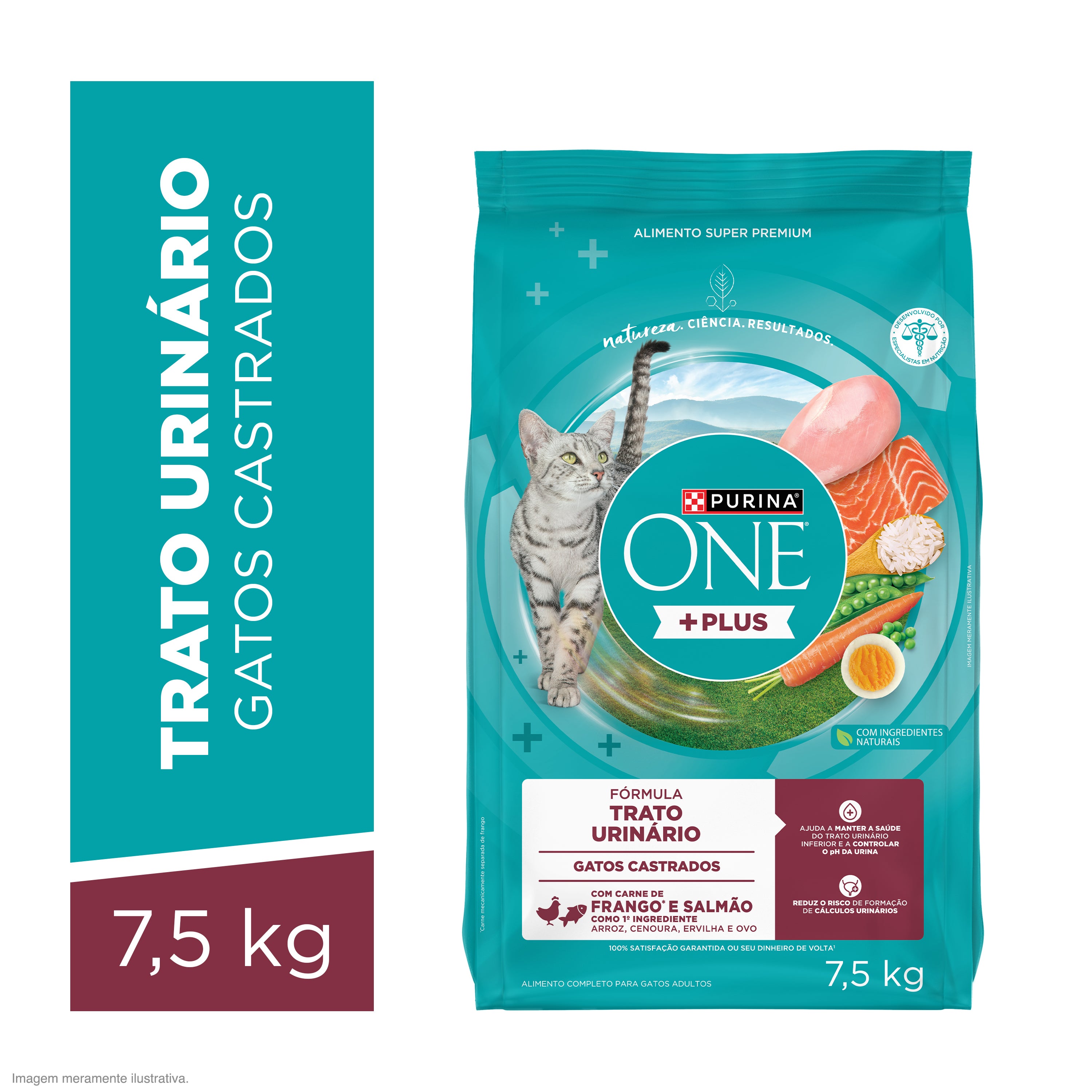 Purina One Trato Urinário Saudável para gatos adultos castrados com frango e salmão
