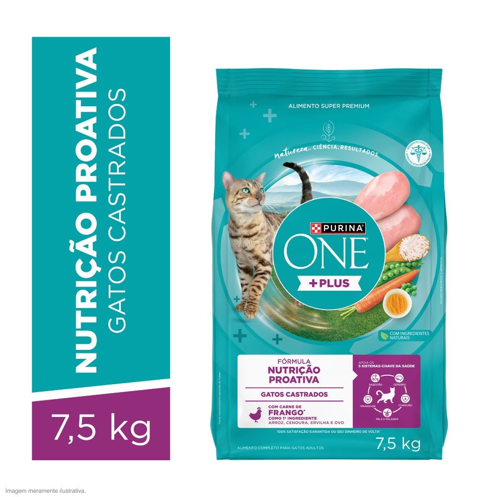 Purina One ração para gatos adultos castrados com frango