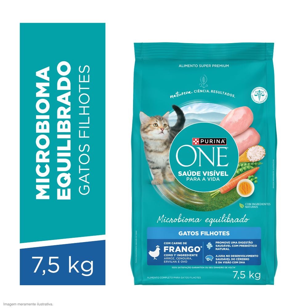 Purina One ração para gatos filhotes com frango para um microbioma equilibrado