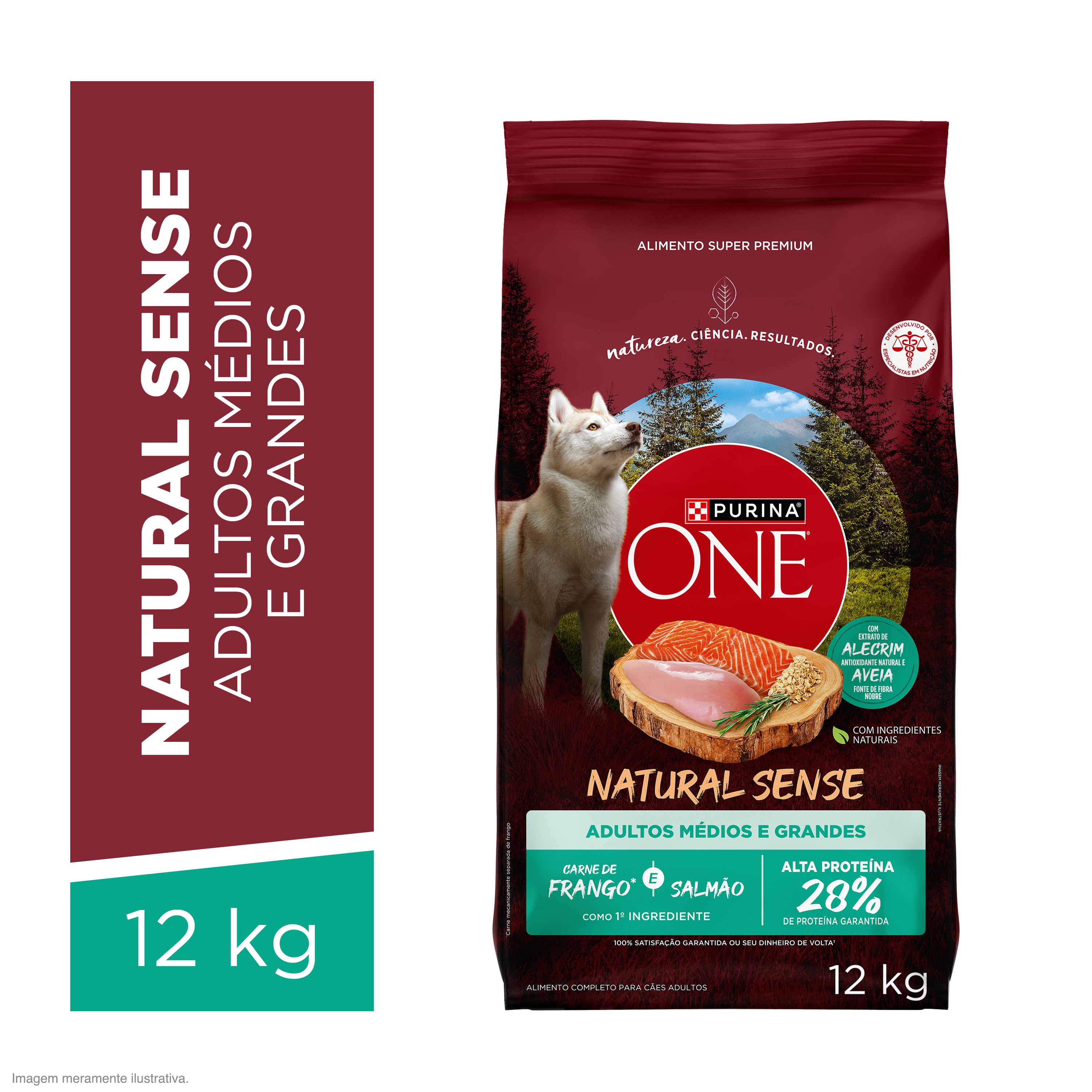 Purina One Natural Sense ração para cães adultos médios e grandes com frango e salmáo