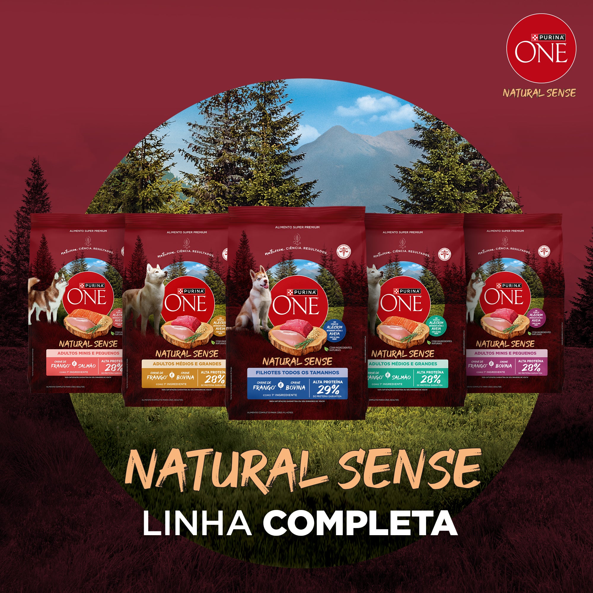 Purina One Natural Sense ração para cães adultos médios e grandes com frango e salmáo