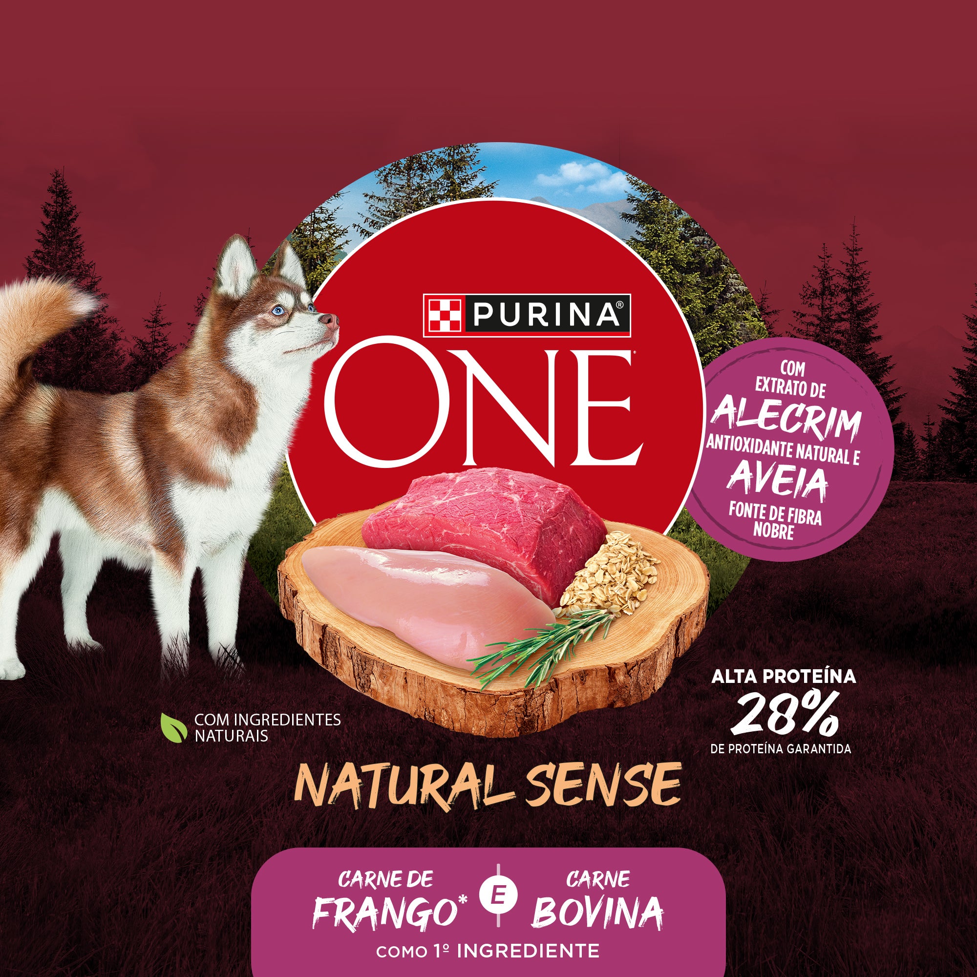 Purina One Natural Sense ração para cães adultos minis e pequenos com frango e carne bovina