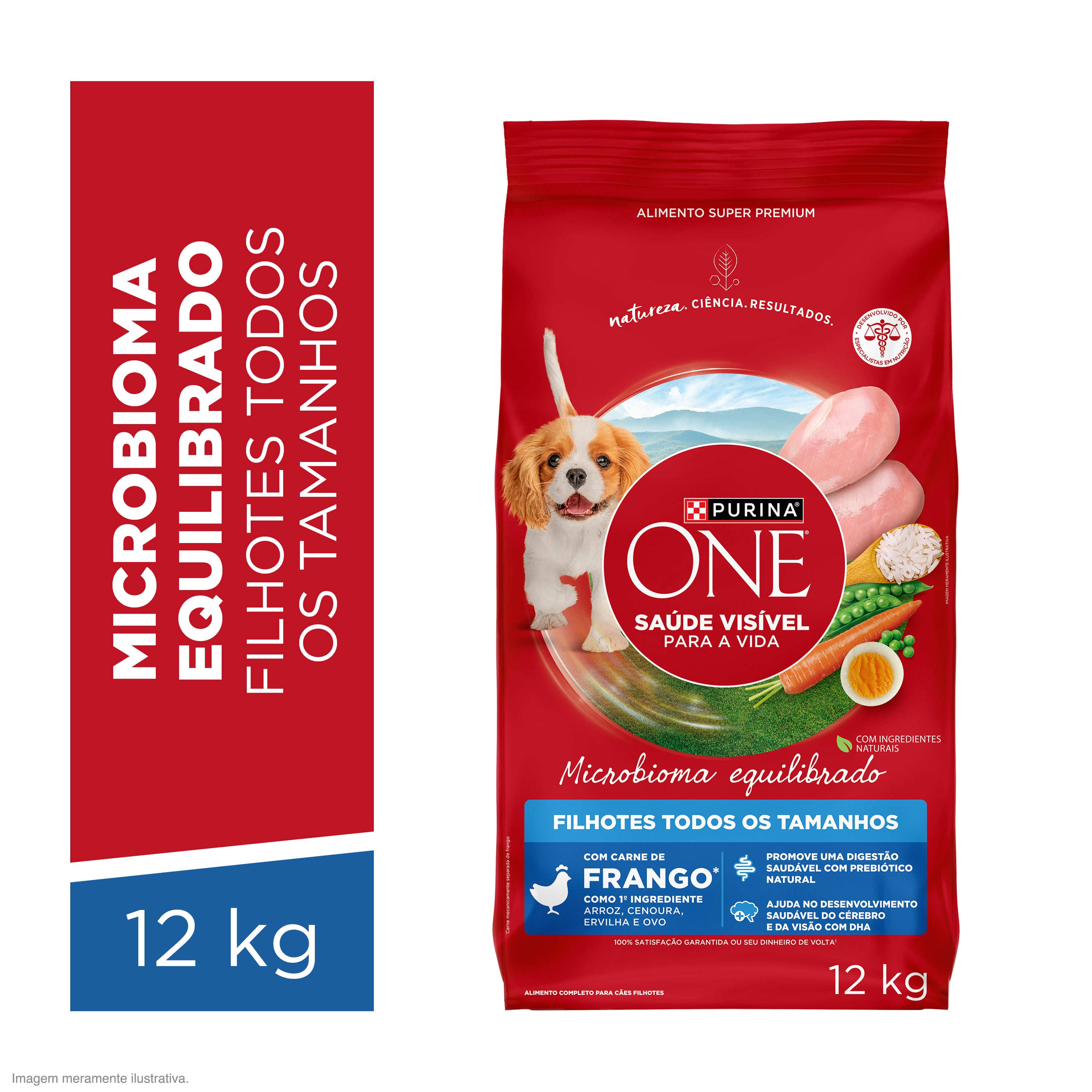 Purina One  ração para cães filhotes todos os tamanhos com frango para um microbioma equilibrado