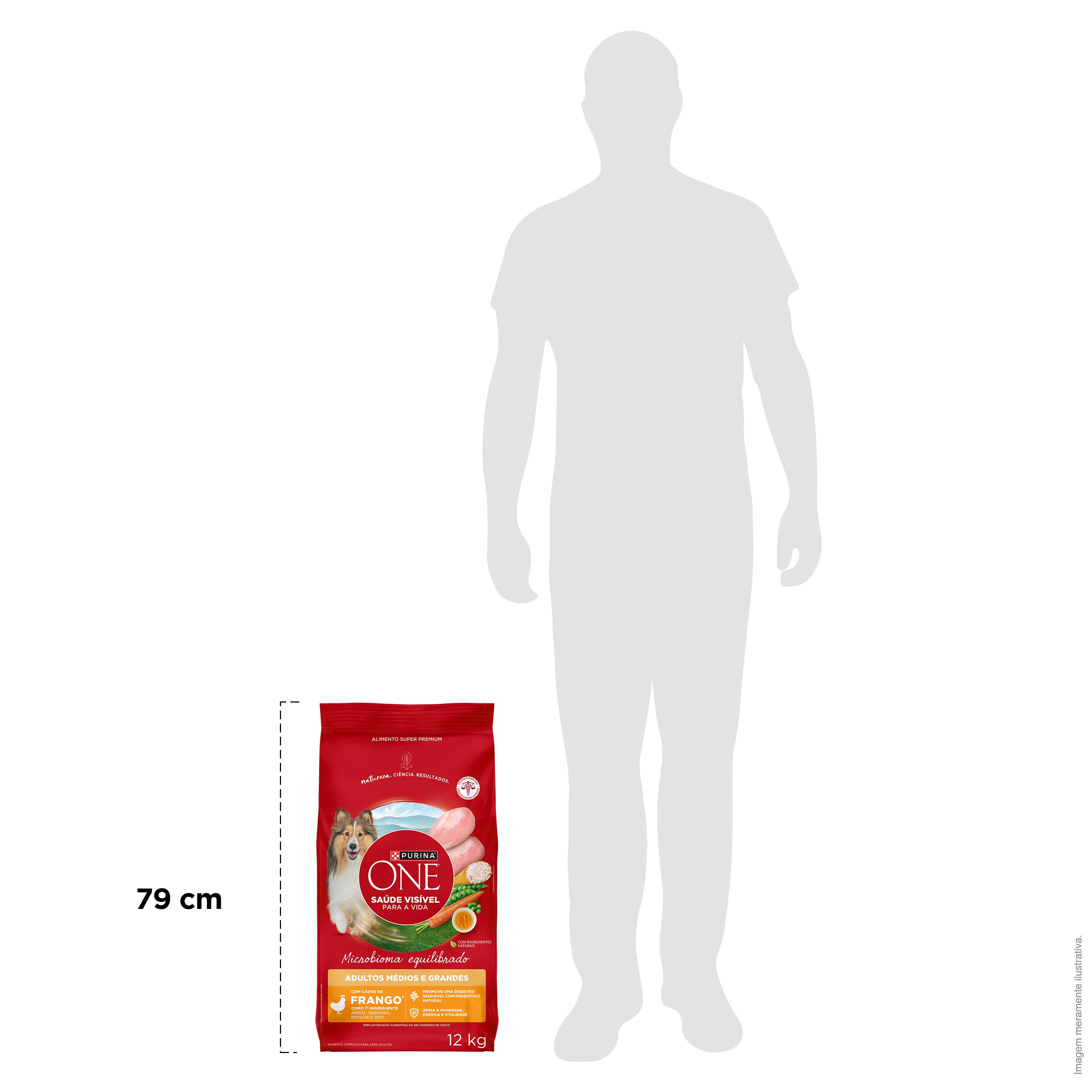 Purina One  ração para cães adultos médios e grandes com frango para ummicrobioma equilibrado