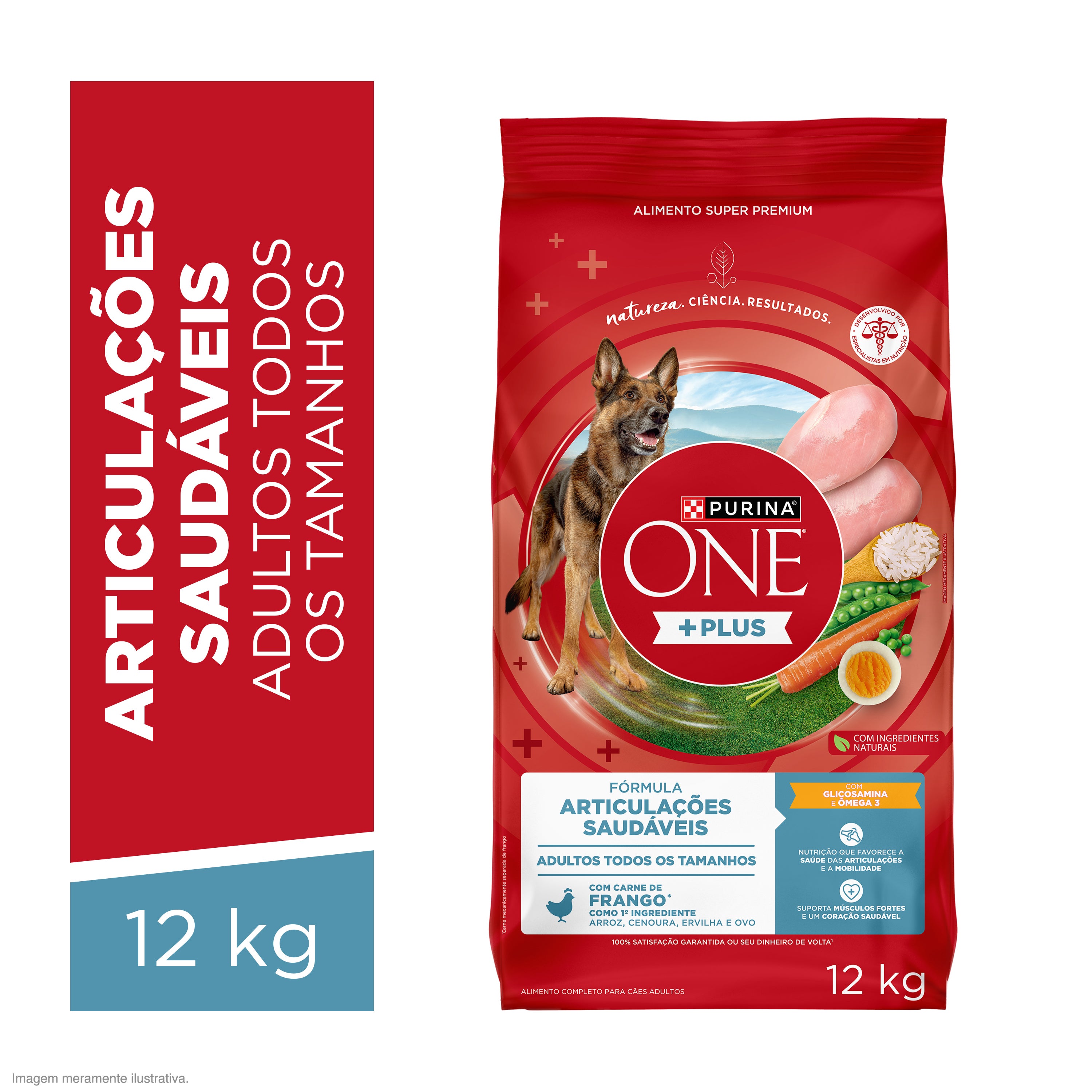 Purina One ração para cães adultos com frango, glicosamina e ômega 3 para articulações saudáveis