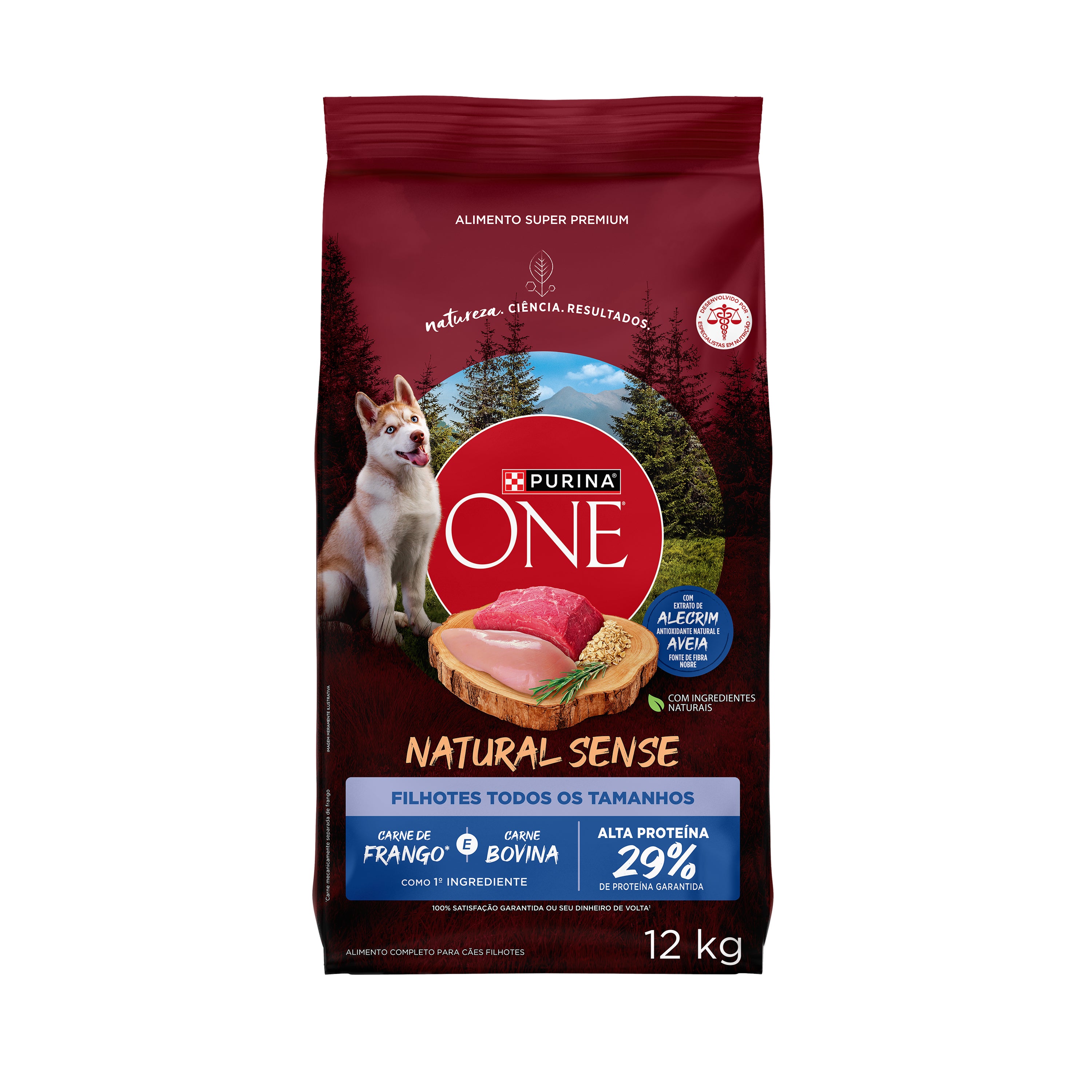 Purina One ração para cães filhotes com frango e carne bovina com DHA