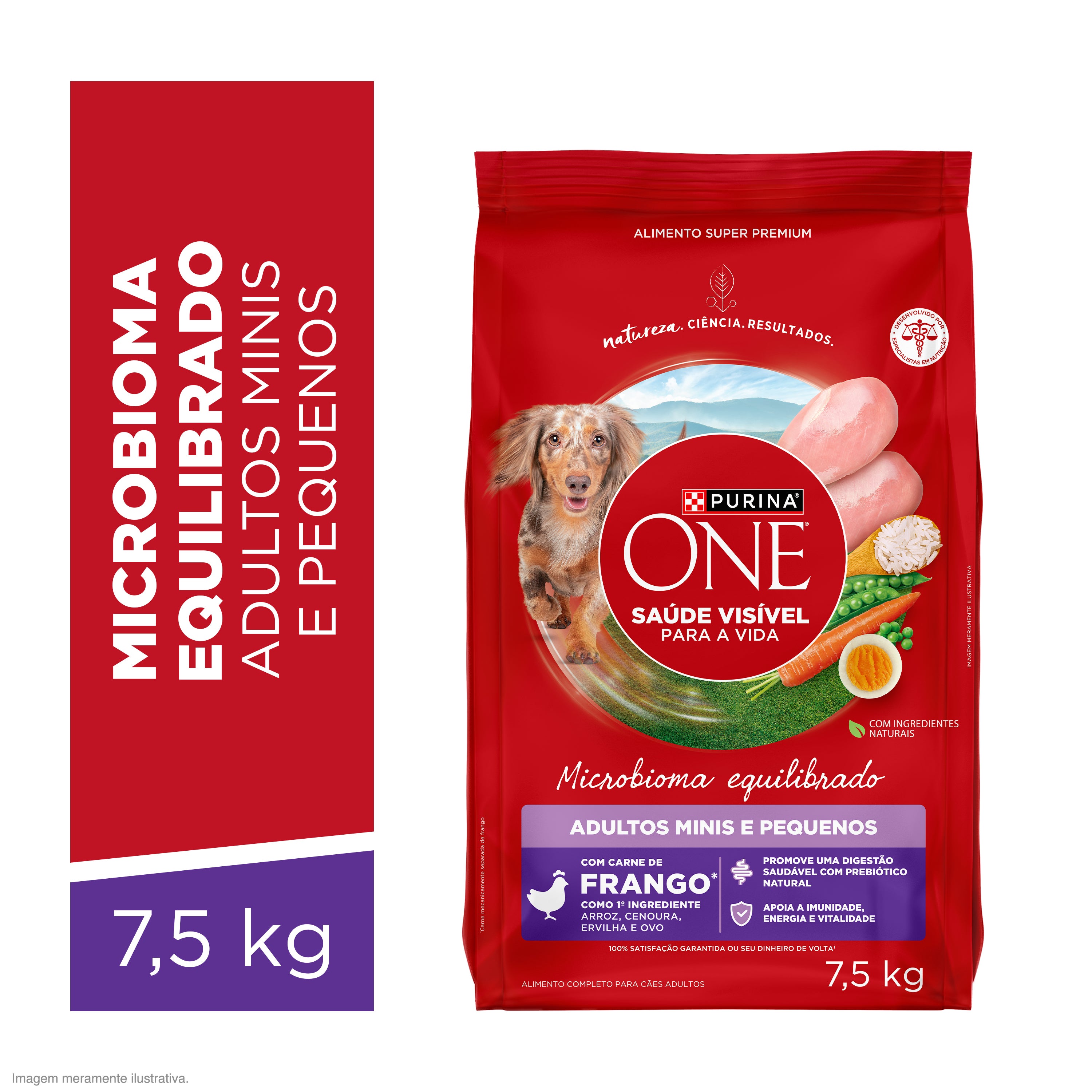 Purina One  ração para cães adultos mini e pequenos com frango para um microbioma equilibrado