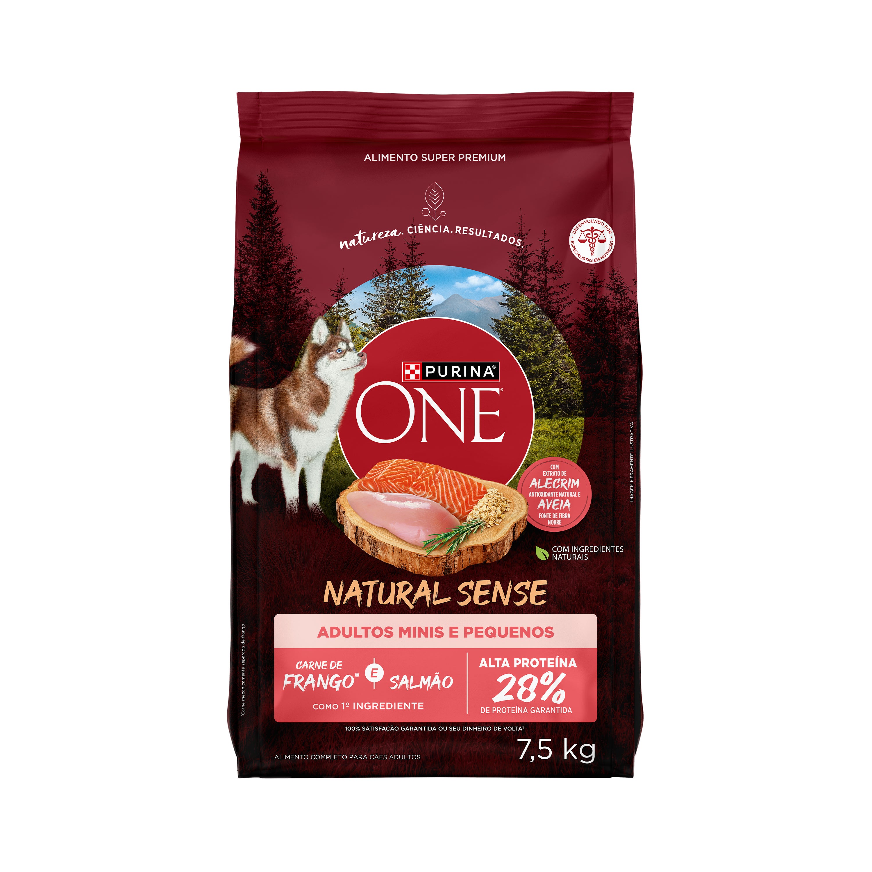 Purina One Natural Sense ração para cães adultos minis e pequenos com frango e salmáo