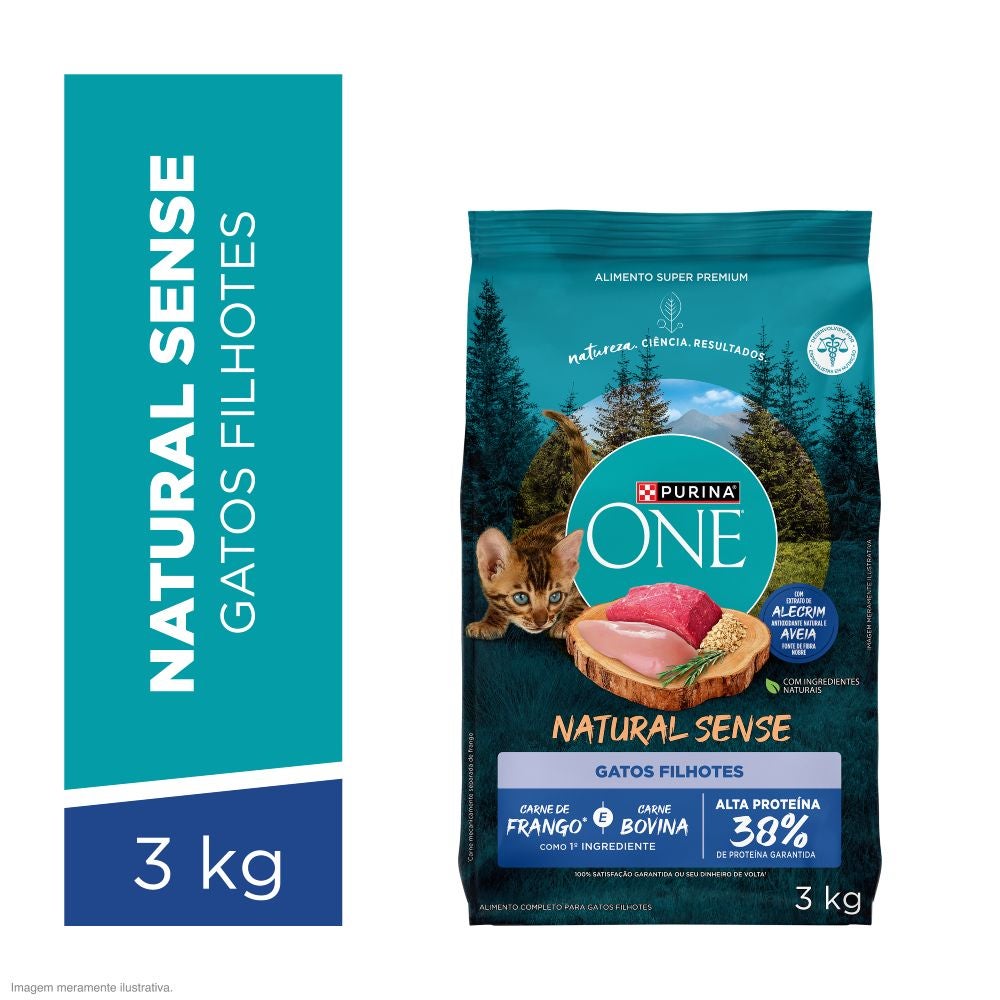 Purina One Natural Sense ração para gatos filhotes com frango e carne bovina
