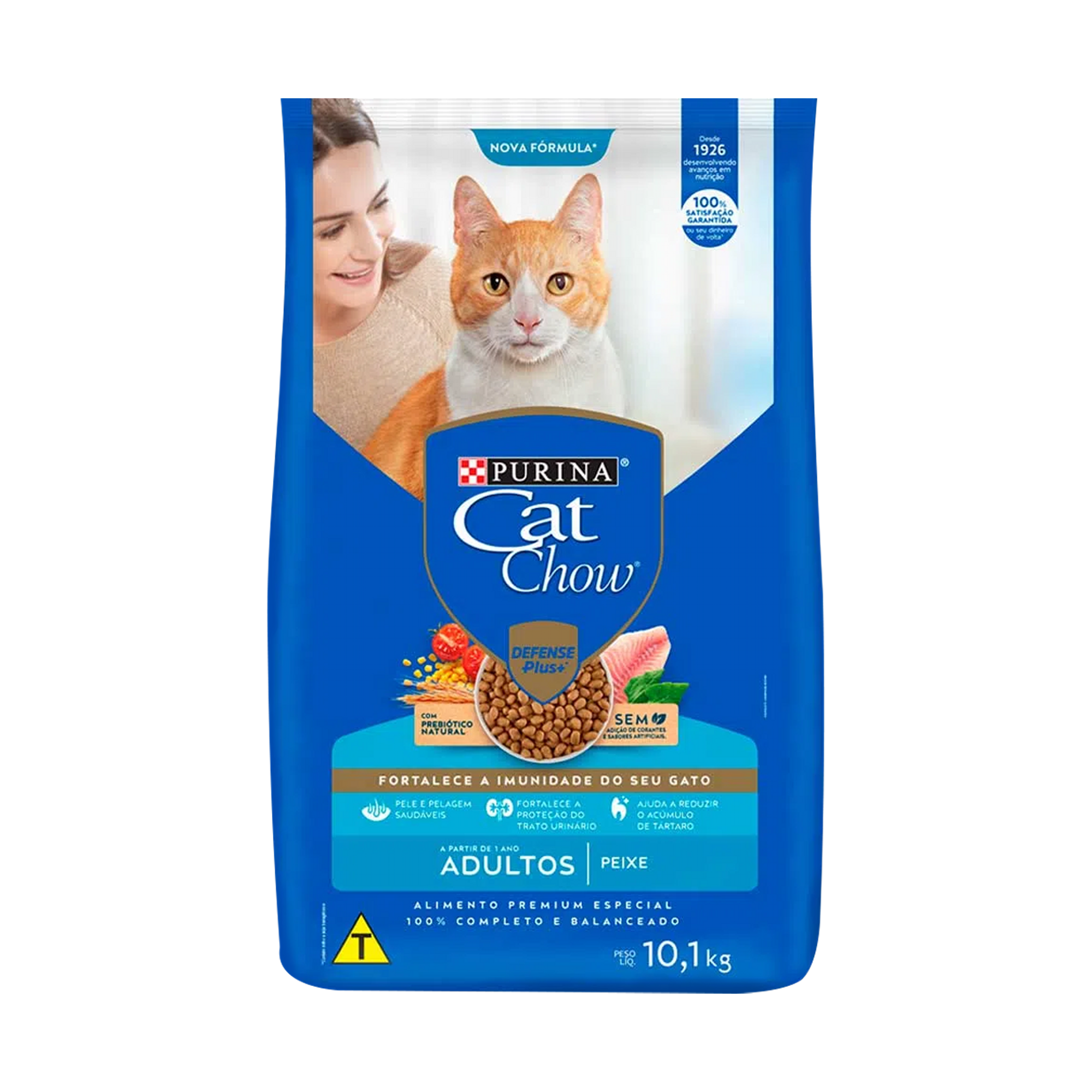 Embalagem de CAT CHOW® para Gato Adulto sabor peixe, vista frontal