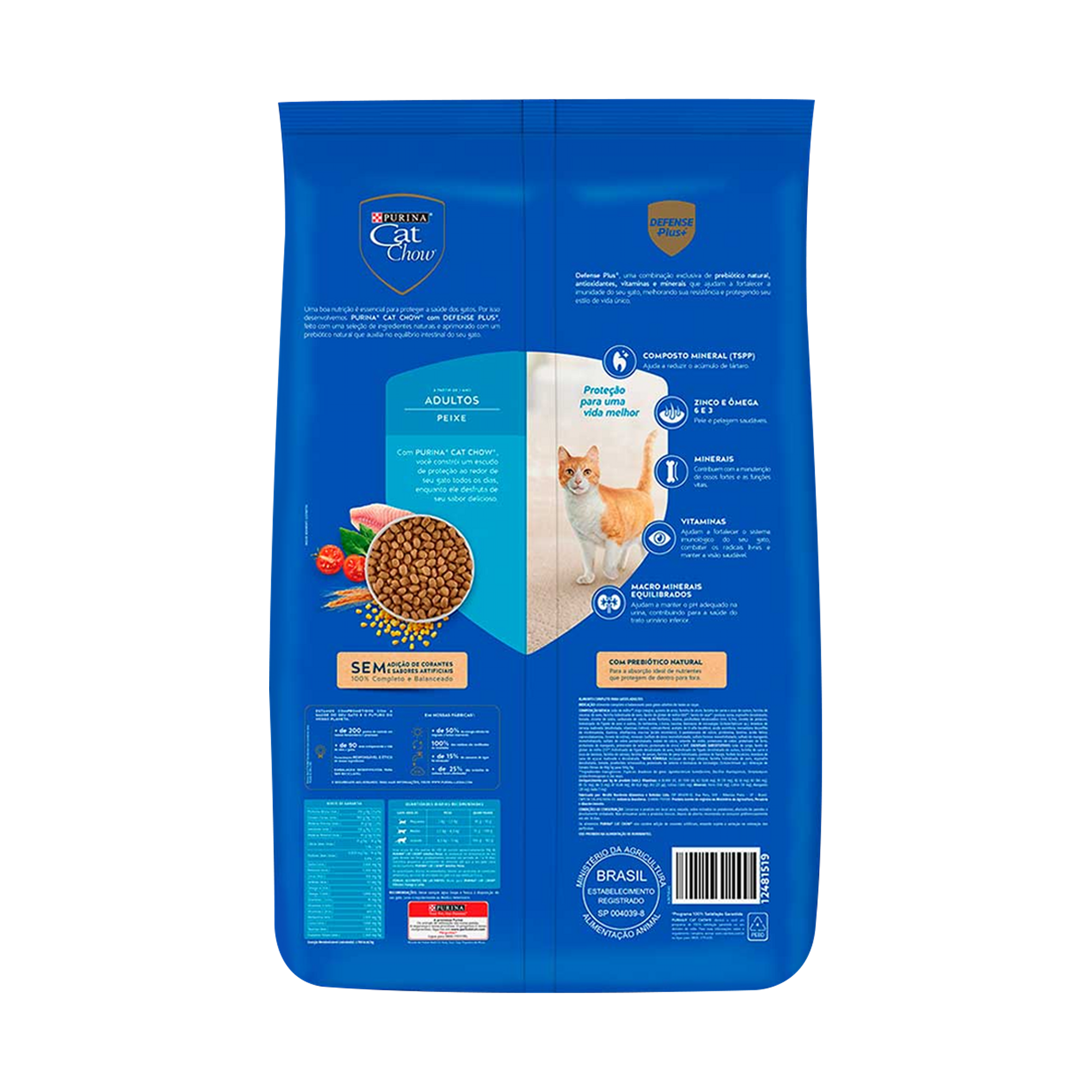 Embalagem de CAT CHOW® para Gato Adulto sabor peixe, vista traseira