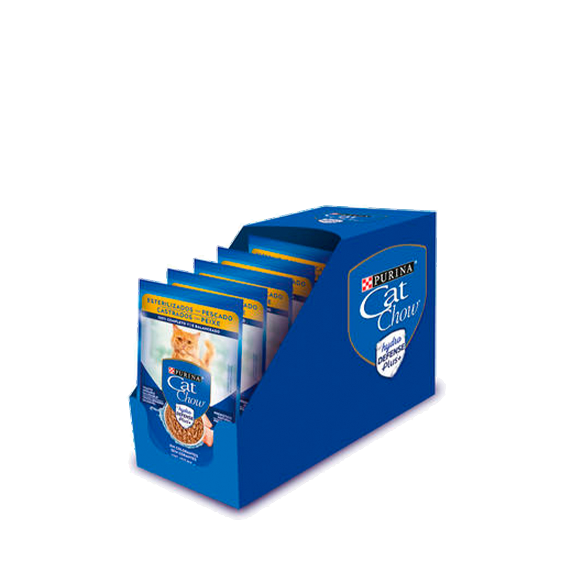 Embalagem múltipla de CAT CHOW® para Gato Castrado sabor peixe ao molho