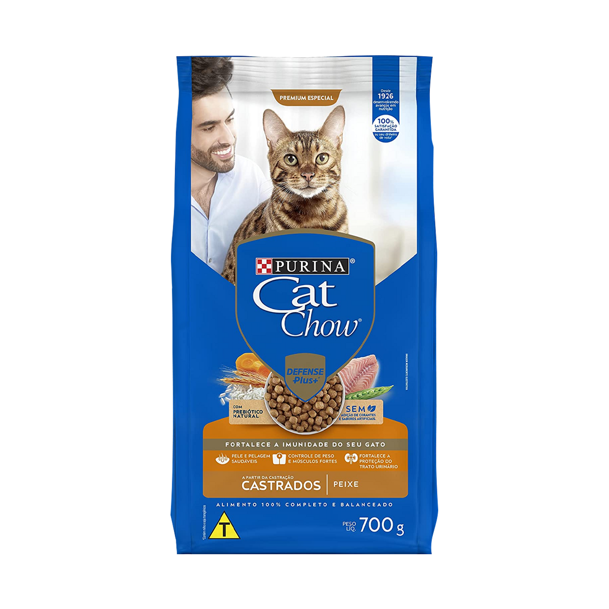 Embalagem de CAT CHOW® para Gato Castrado sabor peixe, vista frontal