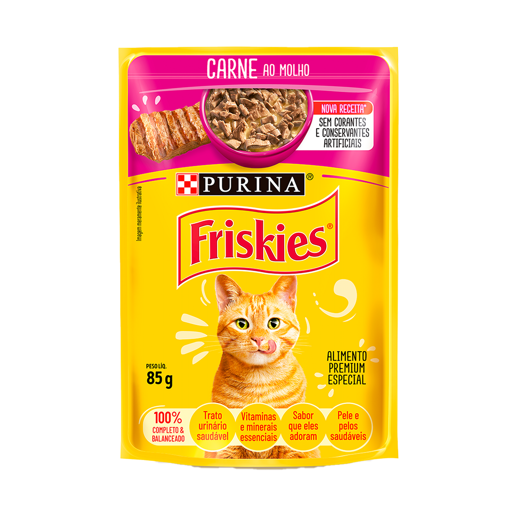 Embalagem de Friskies® Carne ao molho, vista frontal