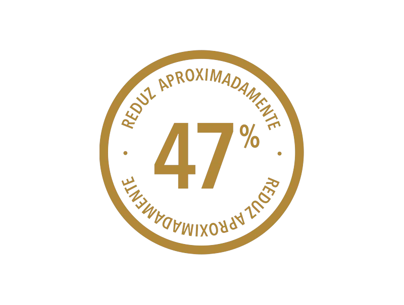 Selo: reduz aproximadamente 47%