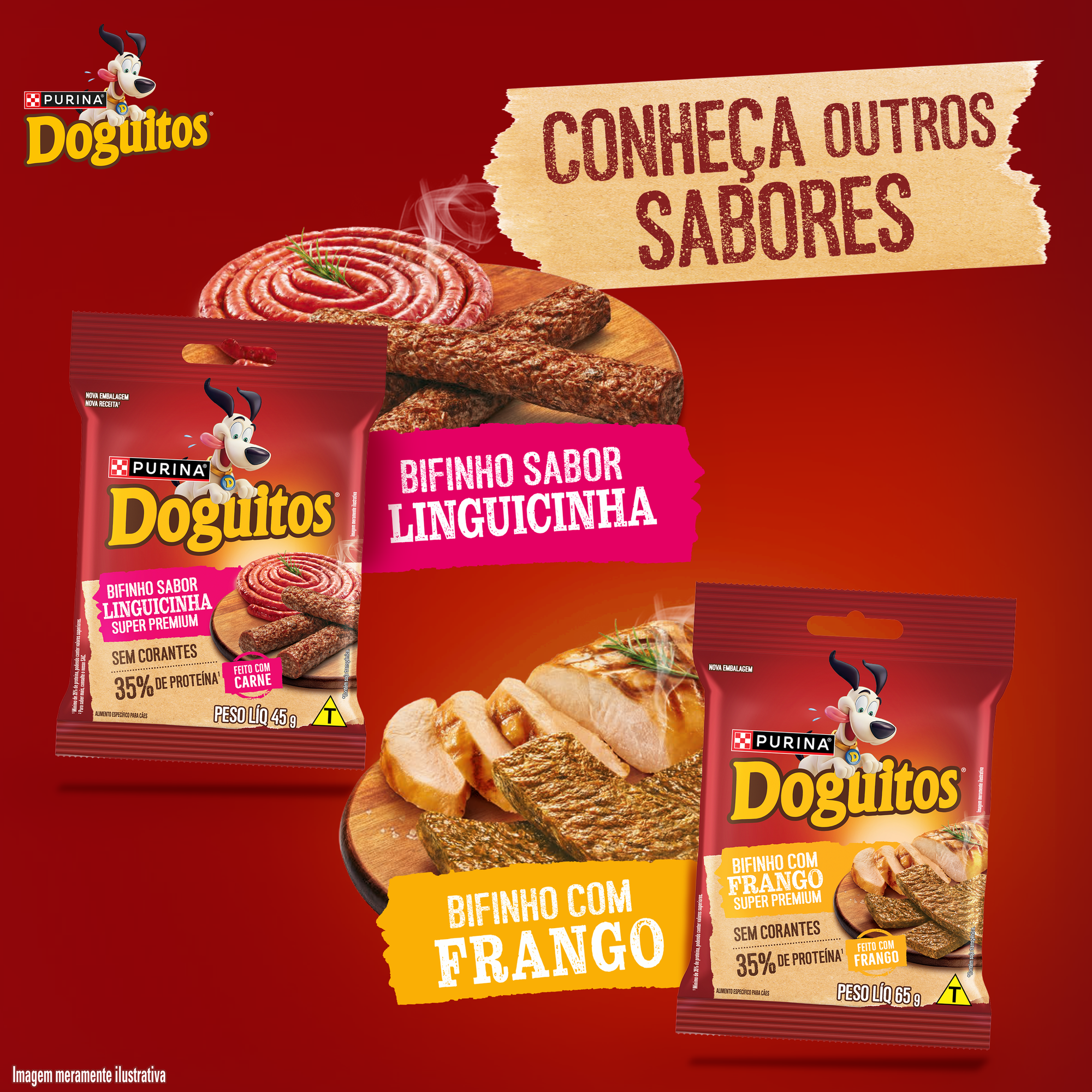 Informações de Petisco Bifinho PURINA® DOGUITOS® com Carne para Cães Adultos