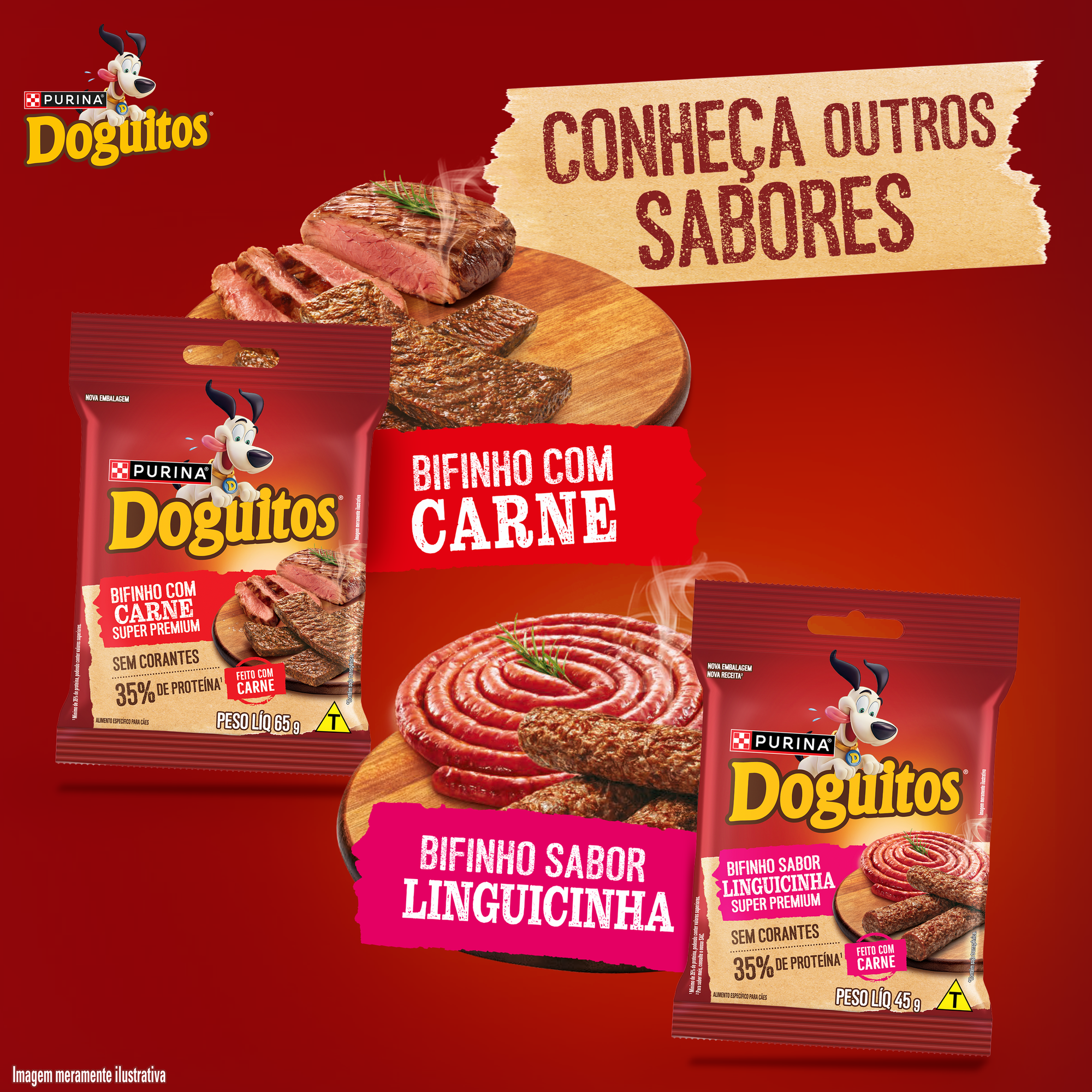 Informações de Petisco Bifinho PURINA® DOGUITOS® com Frango para Cães Adultos