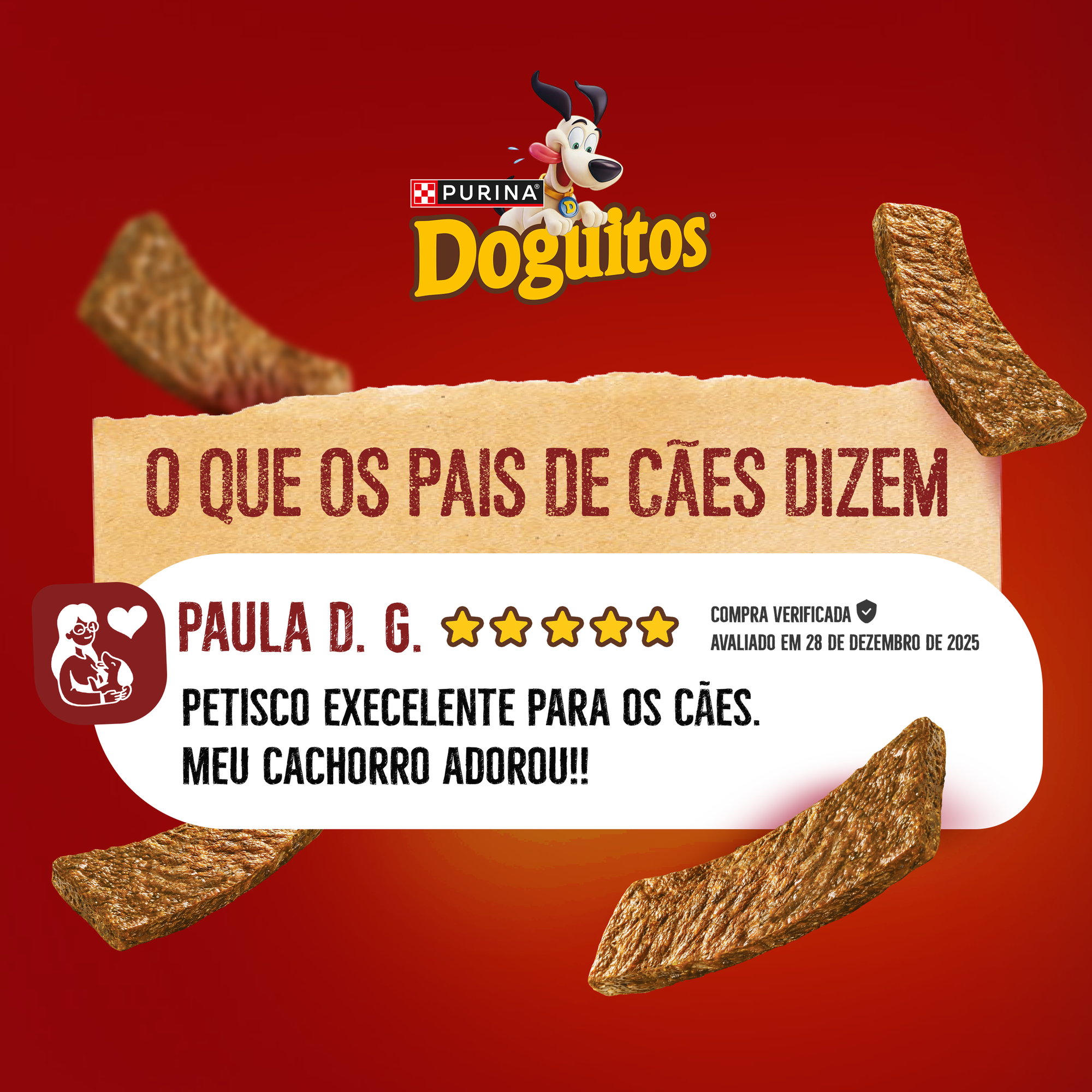 Informações de Petisco Bifinho PURINA® DOGUITOS® com Frango para Cães Adultos