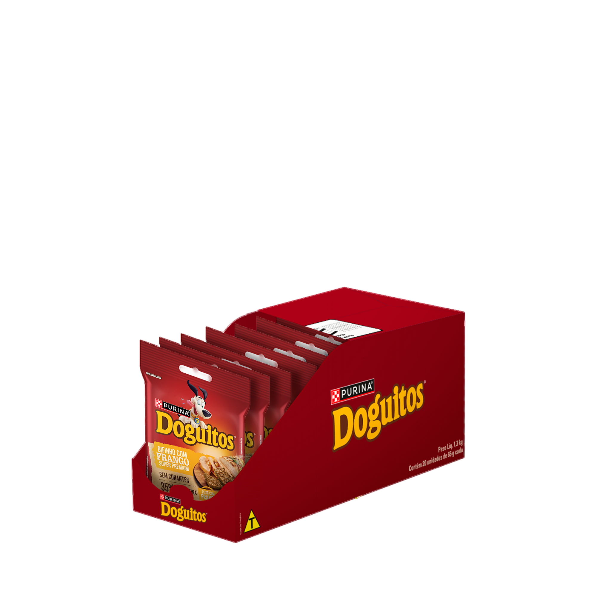 Embalagem múltipla de Petisco Bifinho PURINA® DOGUITOS® com Frango para Cães Adultos