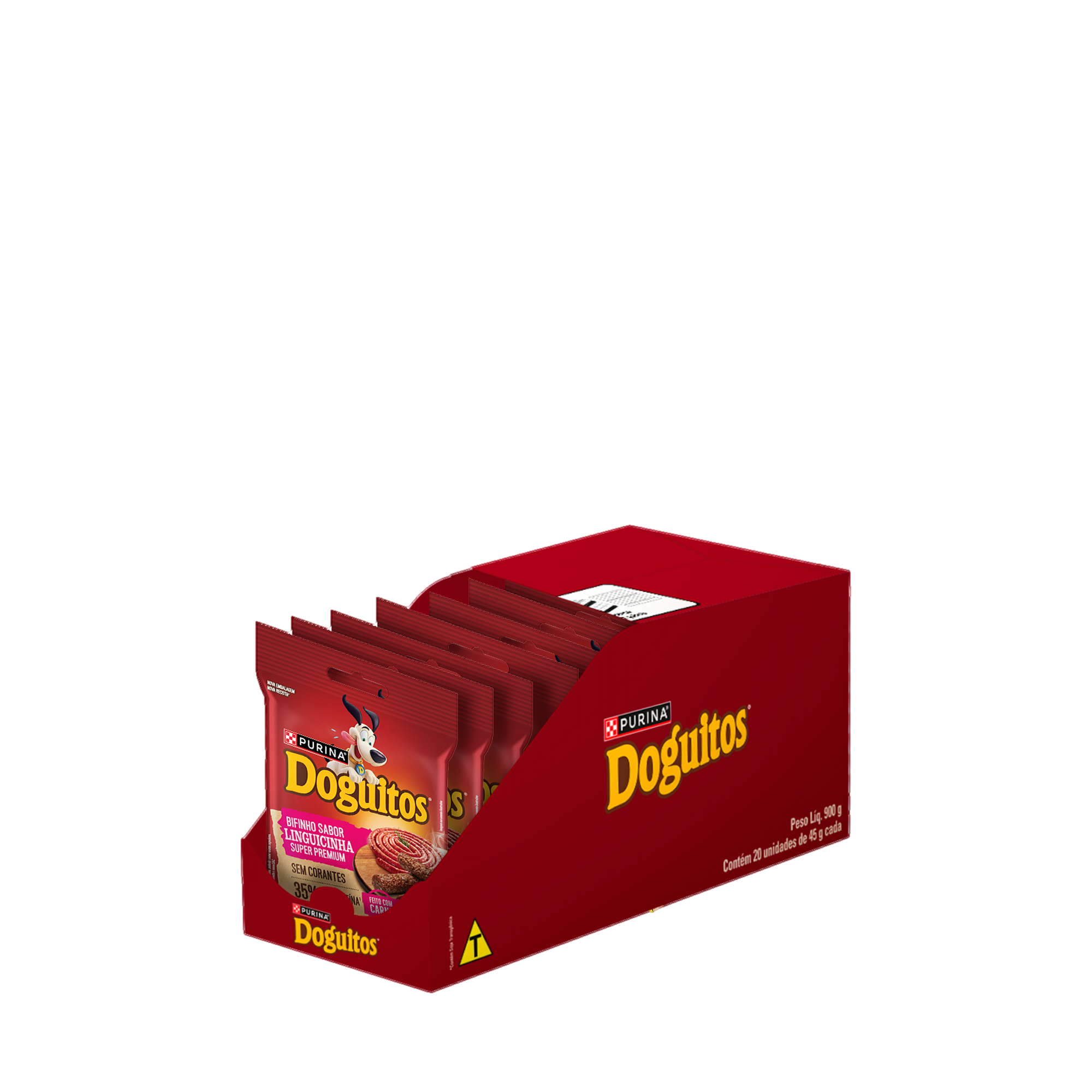 Embalagem múltipla de Petisco Bifinho PURINA® DOGUITOS® Sabor Linguicinha para Cães Adultos