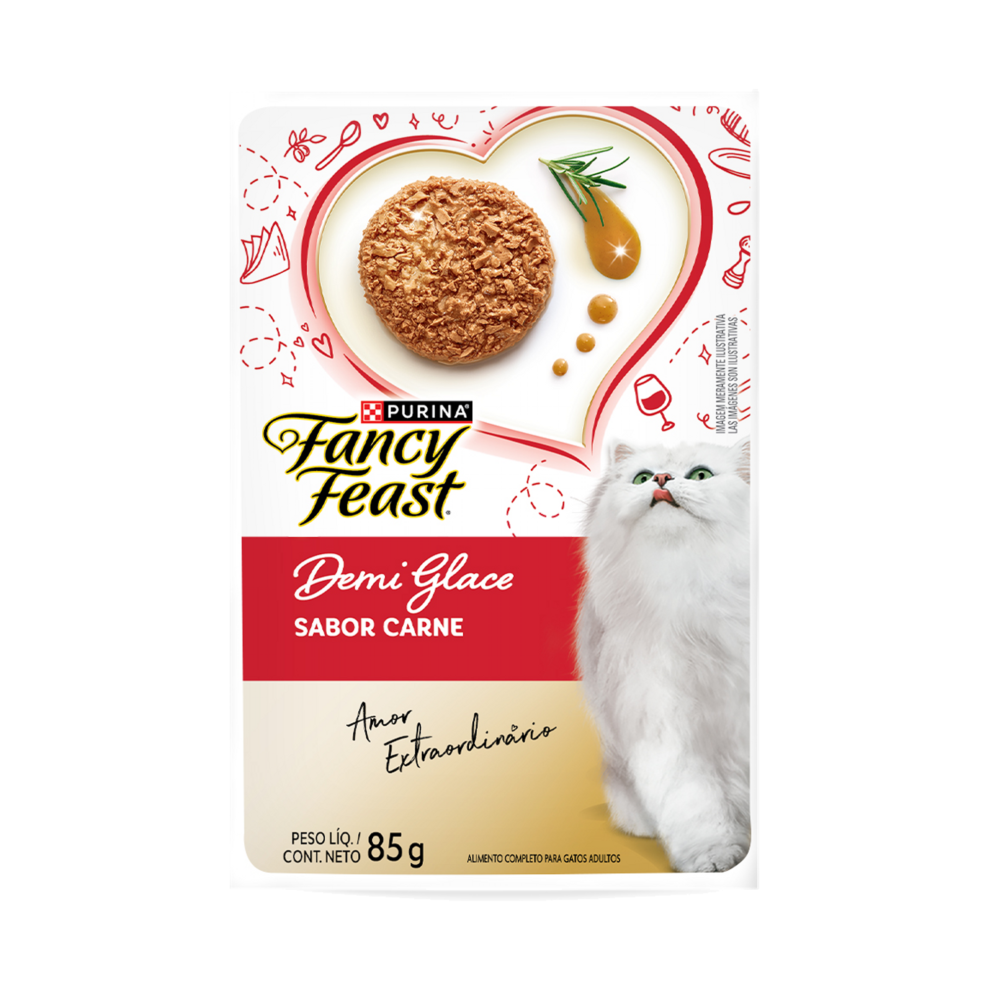Embalagem de PURINA FANCY FEAST® Demi Glace Carne, vista frontal