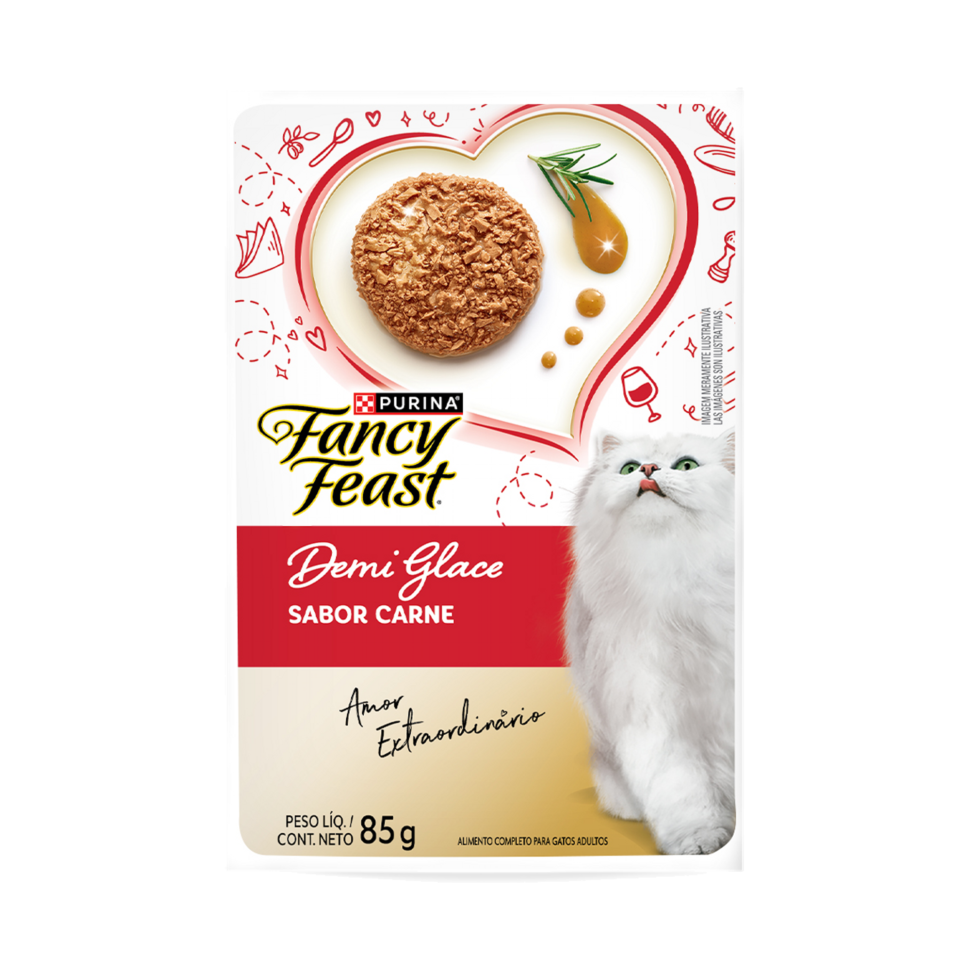 Embalagem de PURINA FANCY FEAST® Demi Glace Carne, vista frontal