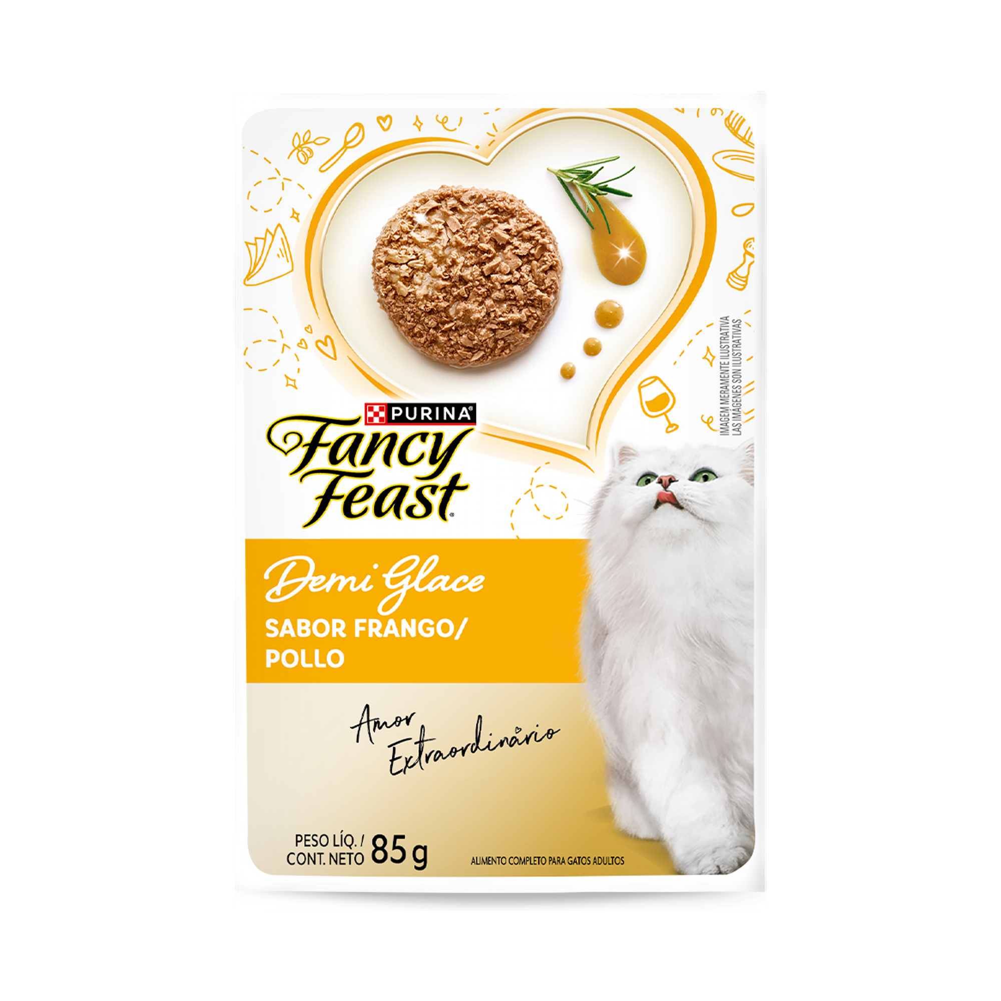 Embalagem de PURINA FANCY FEAST® Demi Glace Frango, vista frontal