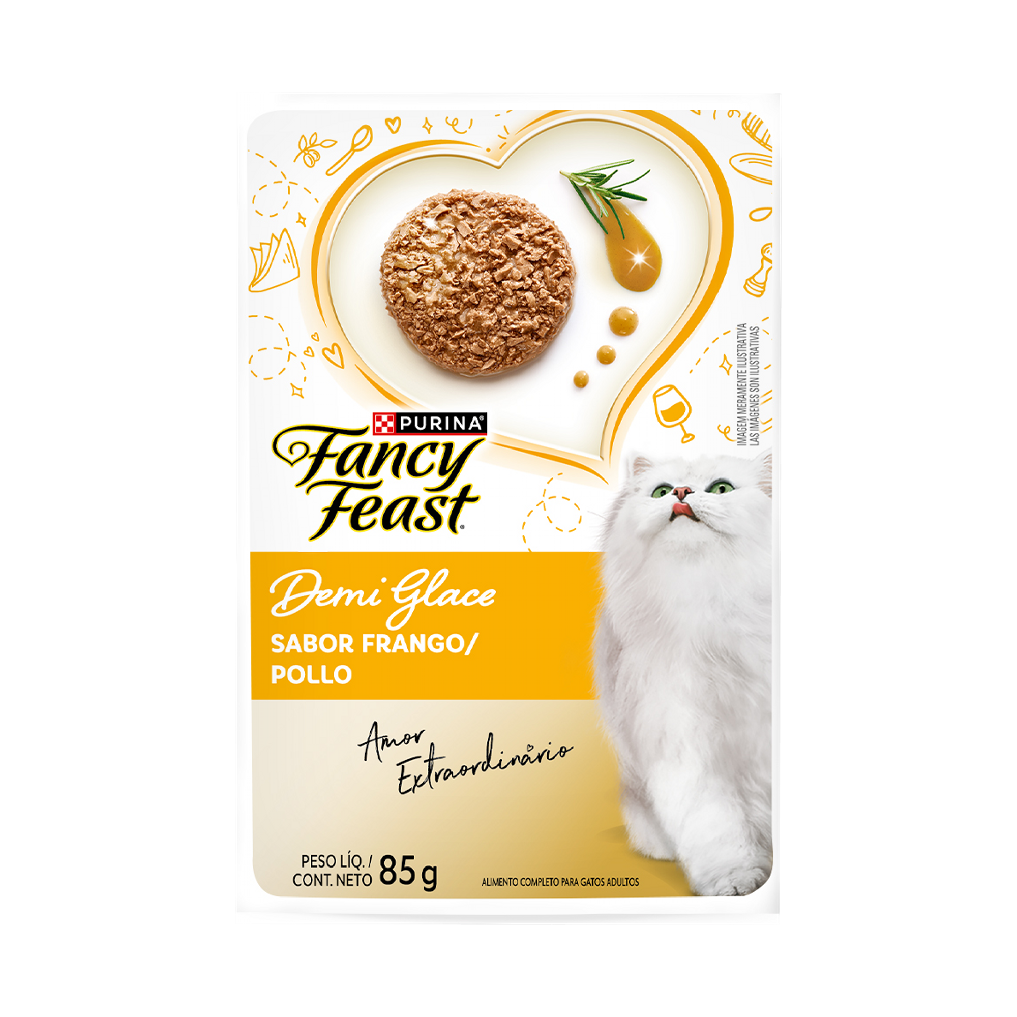Embalagem de PURINA FANCY FEAST® Demi Glace Frango, vista frontal