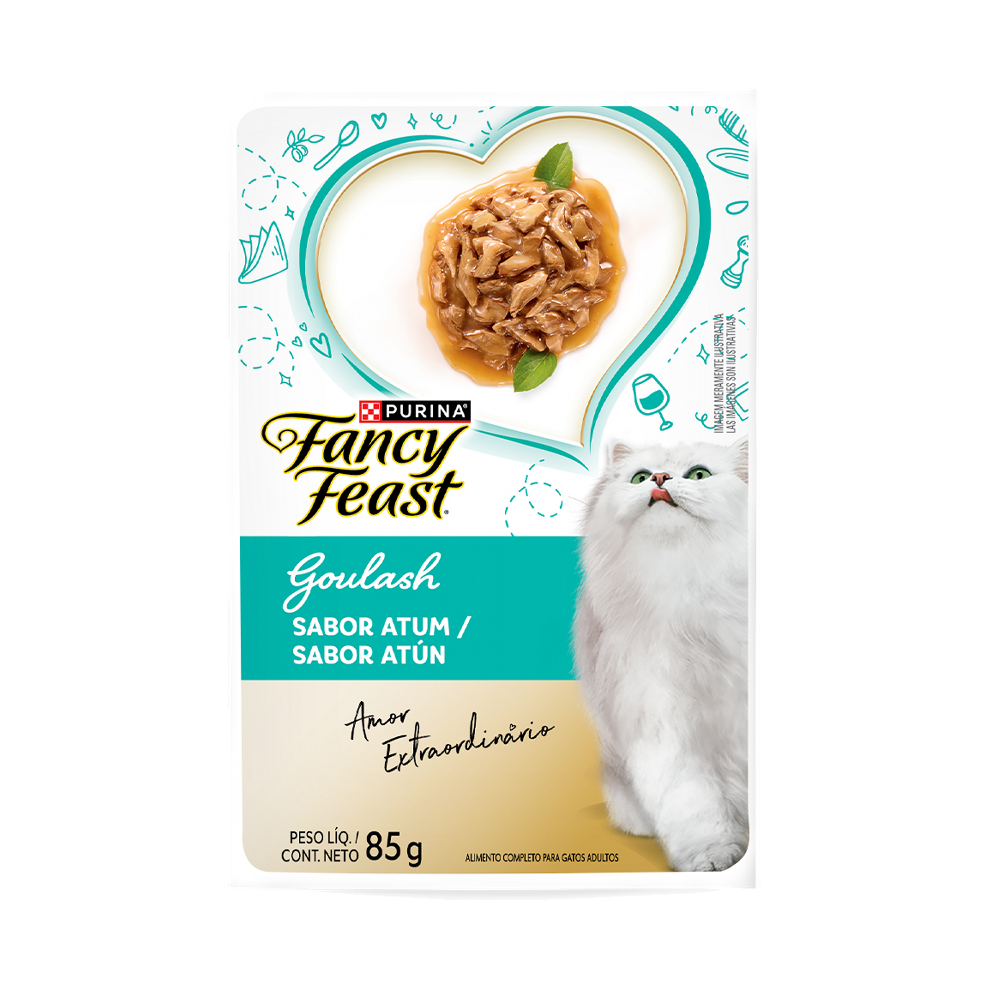 Embalagem de PURINA FANCY FEAST® Goulash Atum, vista frontal