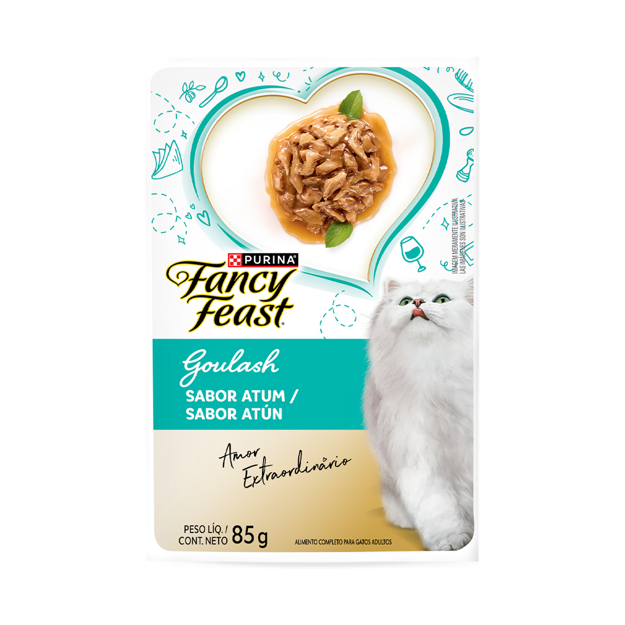 Embalagem de PURINA FANCY FEAST® Goulash Atum, vista frontal