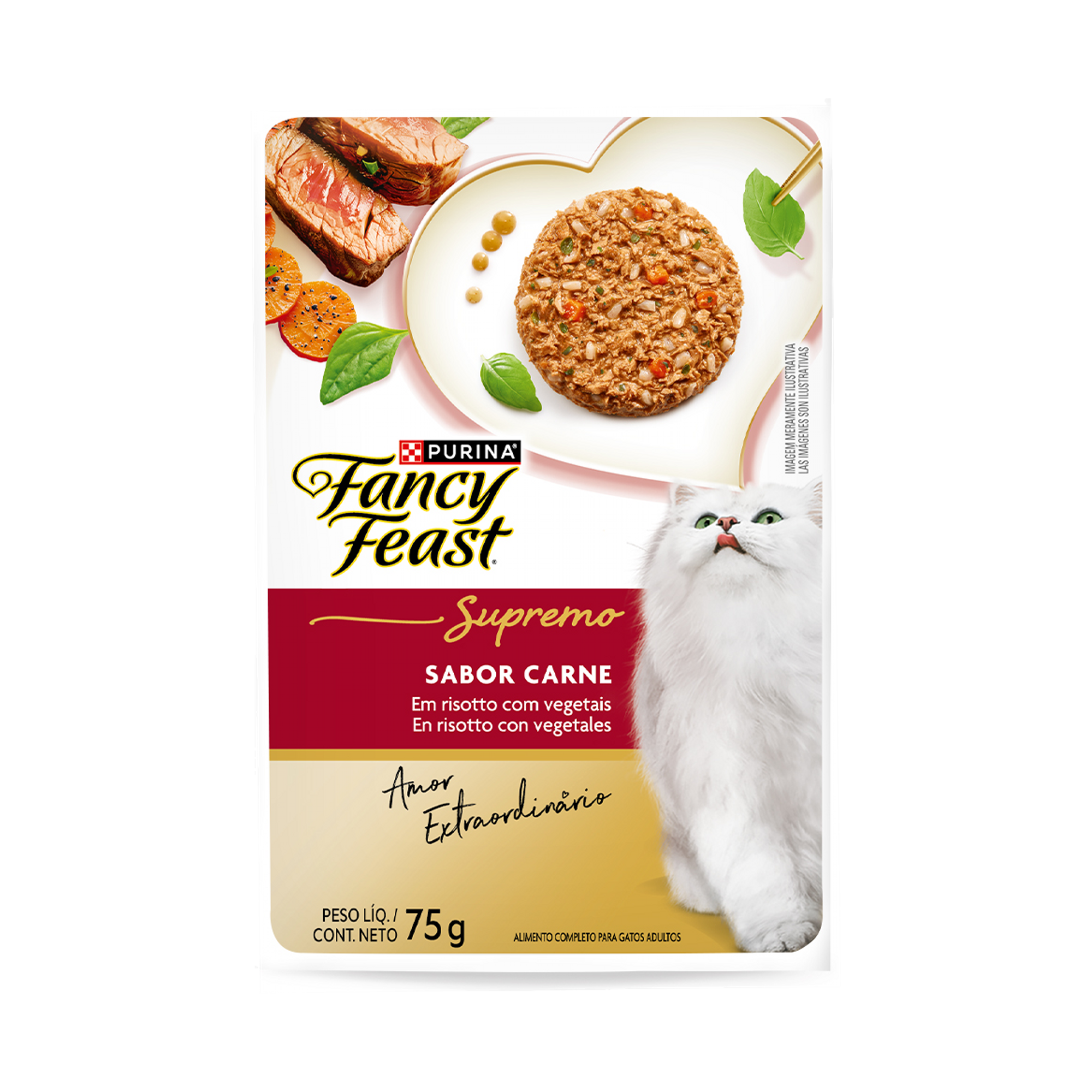 Embalagem de PURINA FANCY FEAST® Supremo Carne, vista frontal