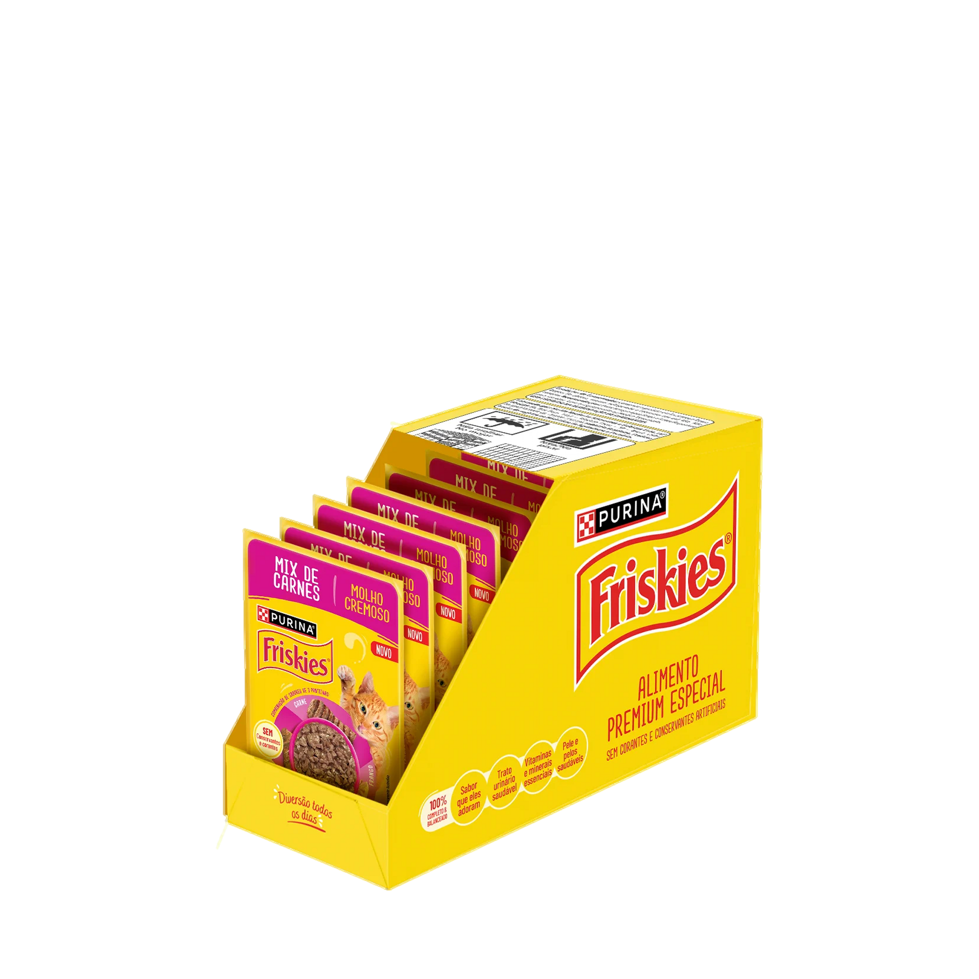 Embalagem múltipla de PURINA FRISKIES® Ração úmida para Gatos Adultos Mix de Carne